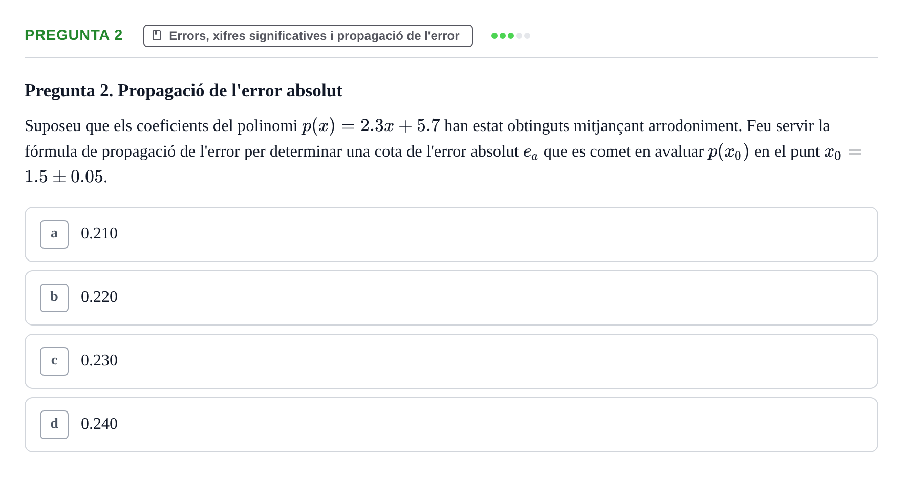Enunciado: Pregunta 2 · Matemáticas II UB Juny 2020
