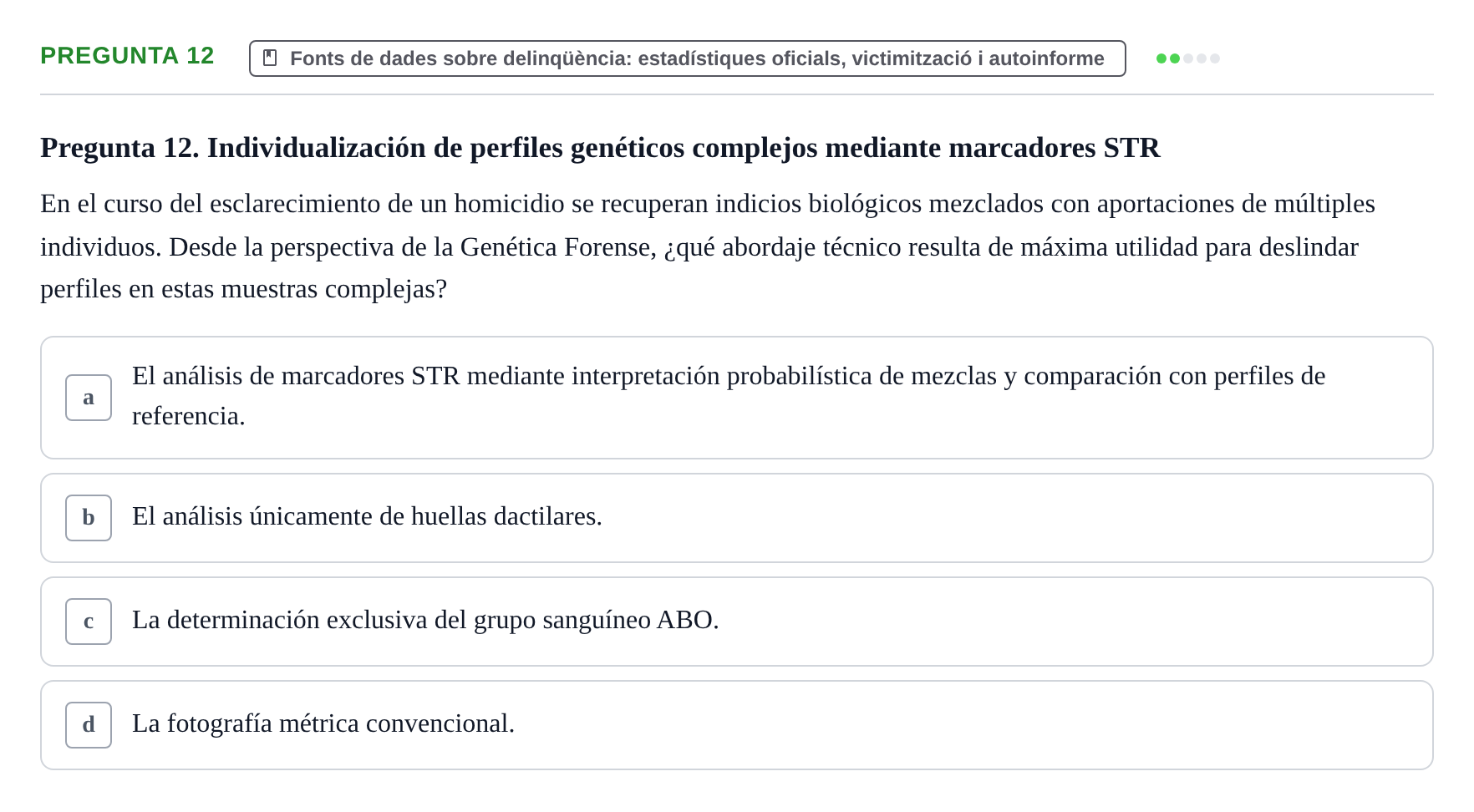 Enunciado: Pregunta 12