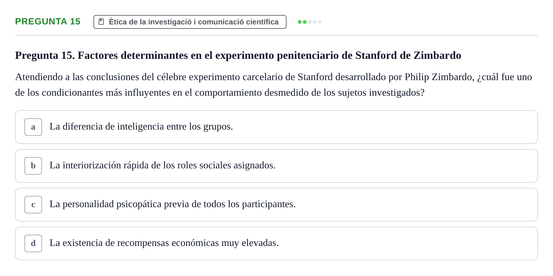 Enunciado: Pregunta 15