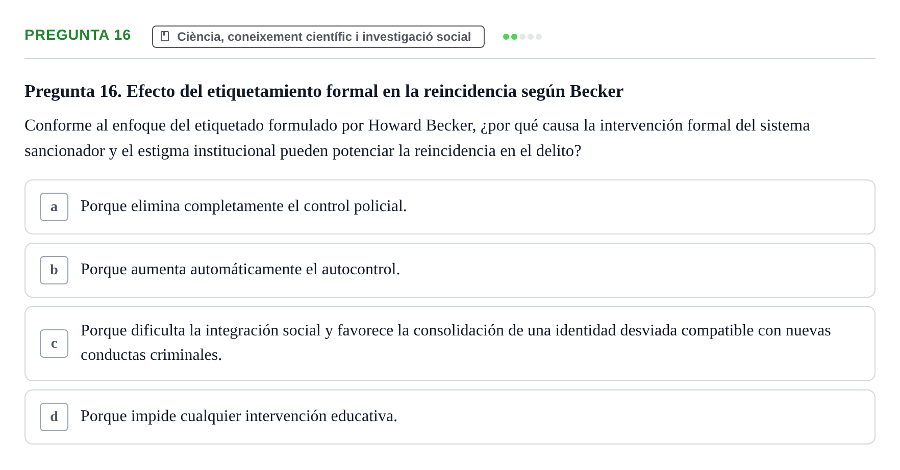 Enunciado: Pregunta 16