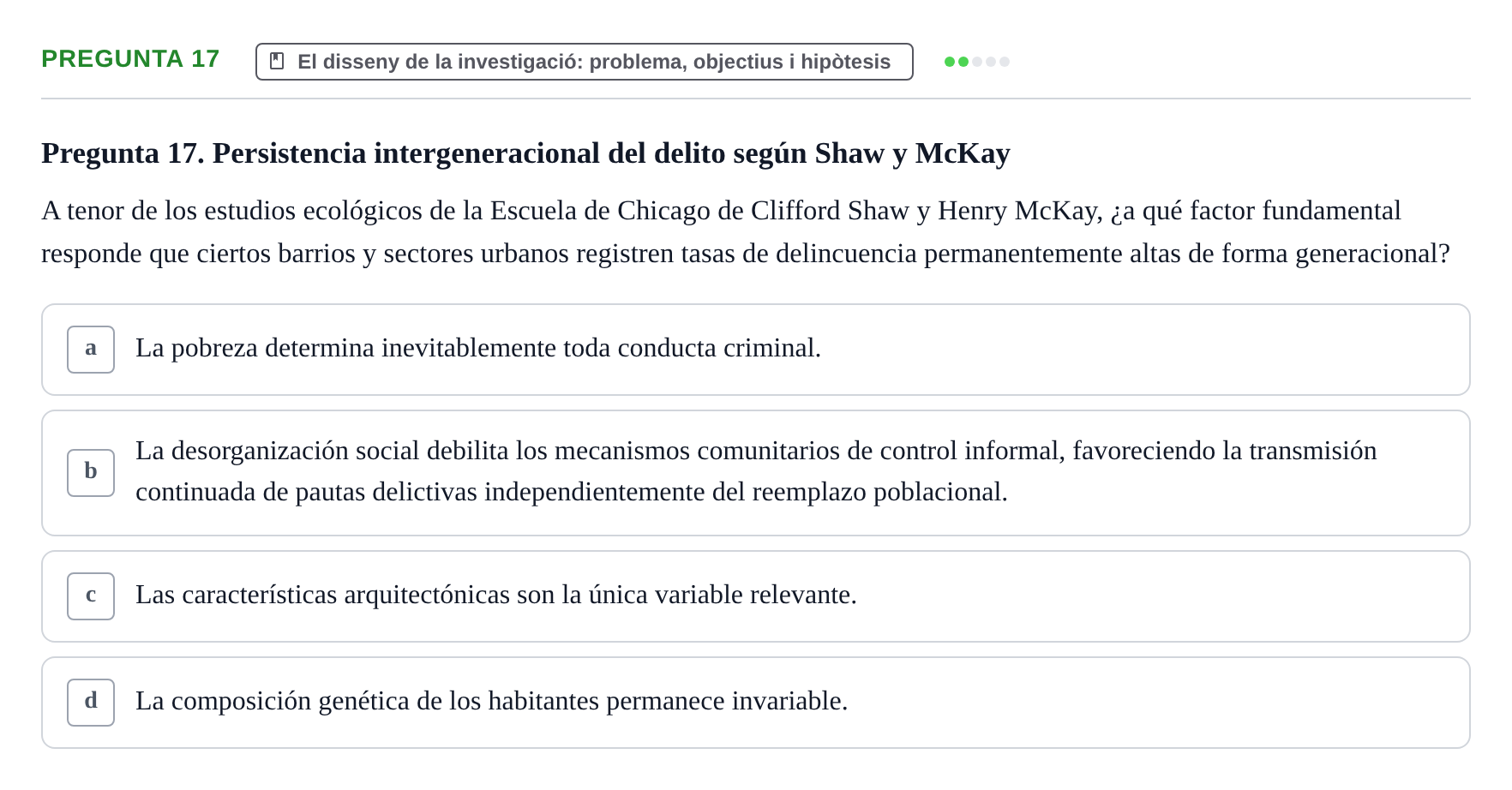 Enunciado: Pregunta 17