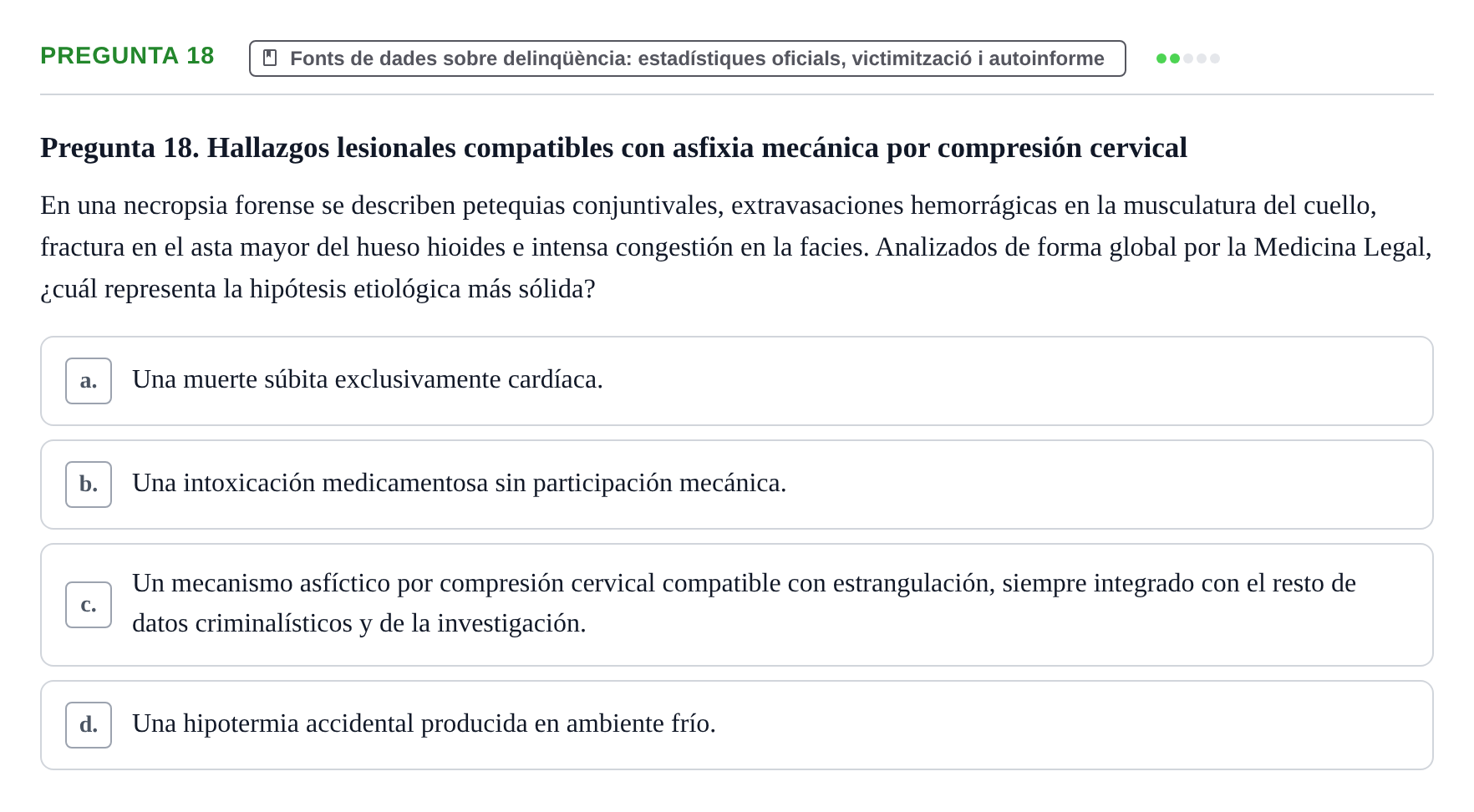 Enunciado: Pregunta 18