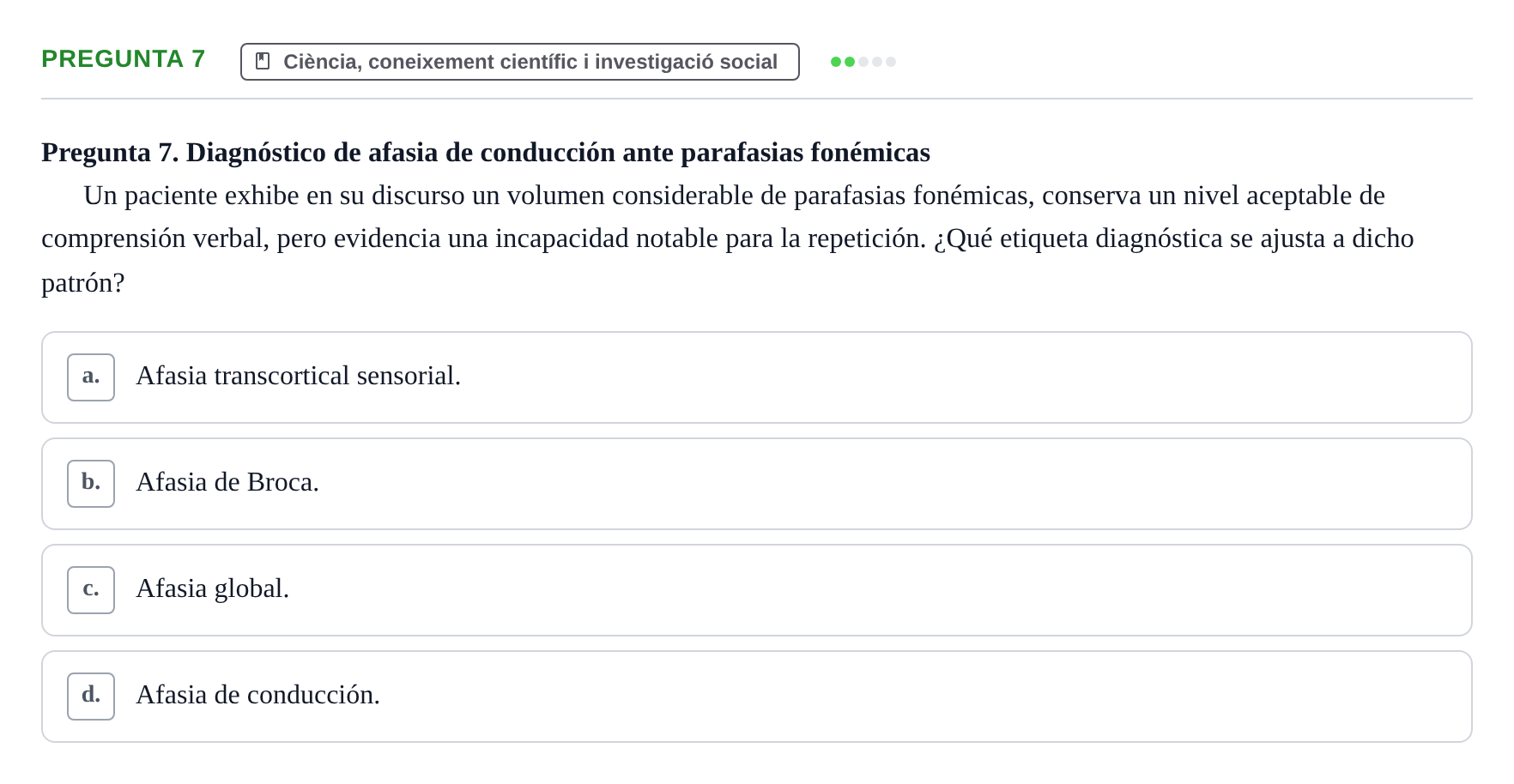 Enunciado: Pregunta 7