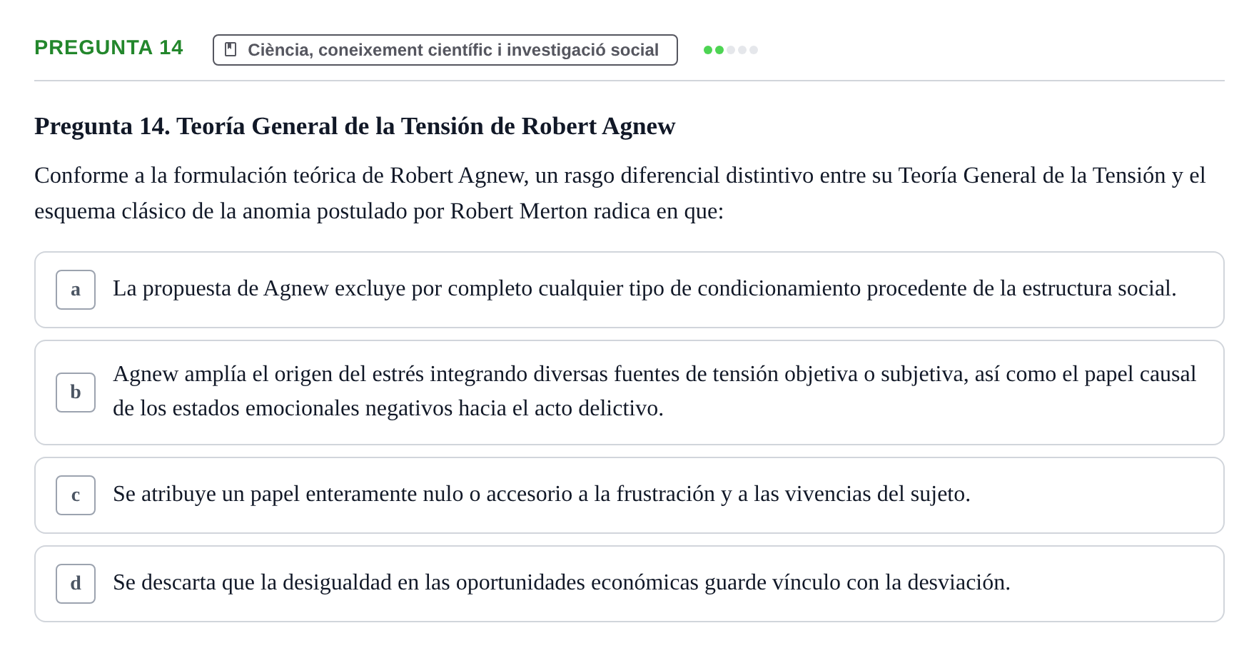 Enunciado: Pregunta 14