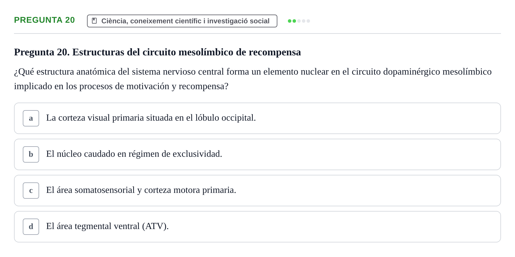 Enunciado: Pregunta 20