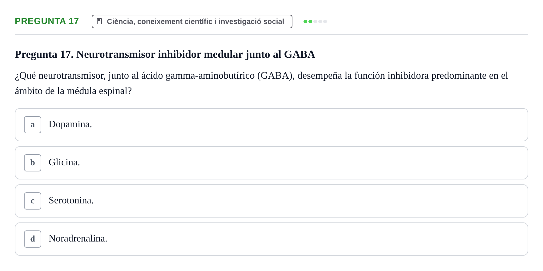 Enunciado: Pregunta 17