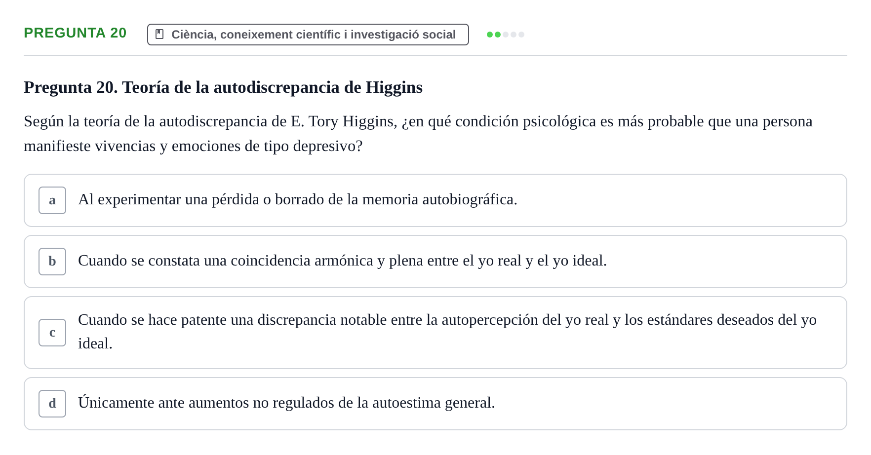 Enunciado: Pregunta 20