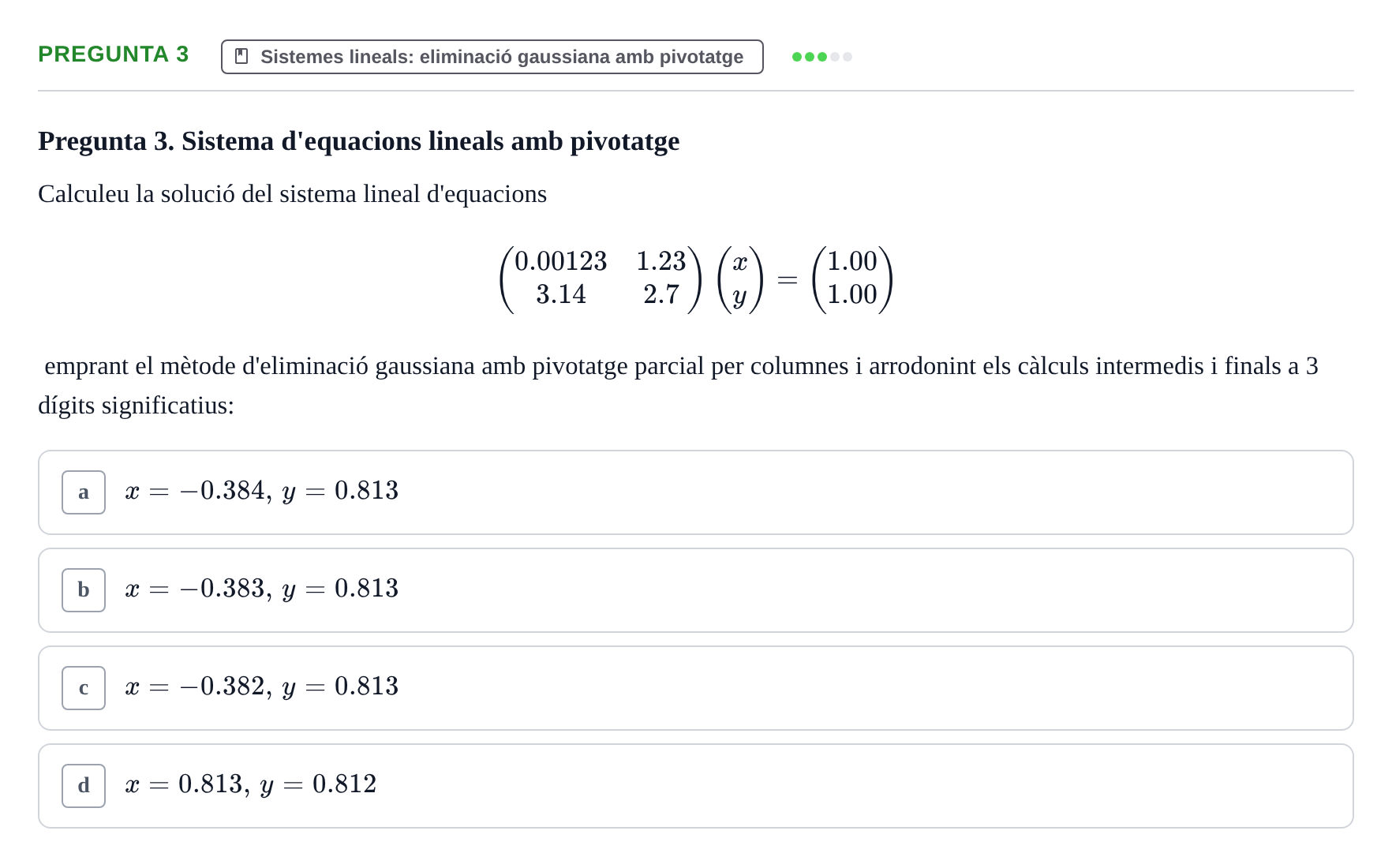 Enunciado: Pregunta 3 · Matemáticas II UB 2021