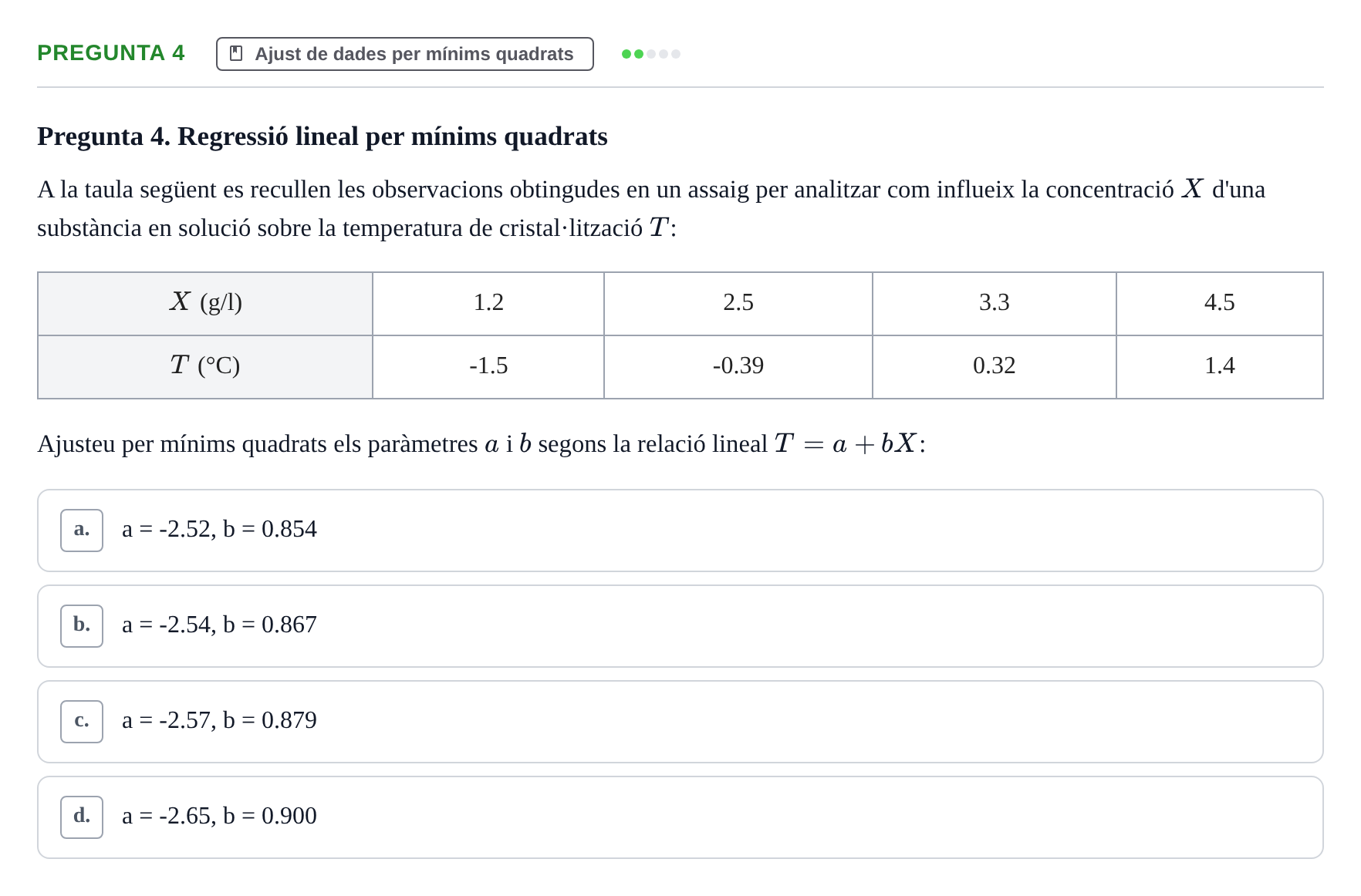 Enunciado: Pregunta 4 · Matemáticas II UB 2021