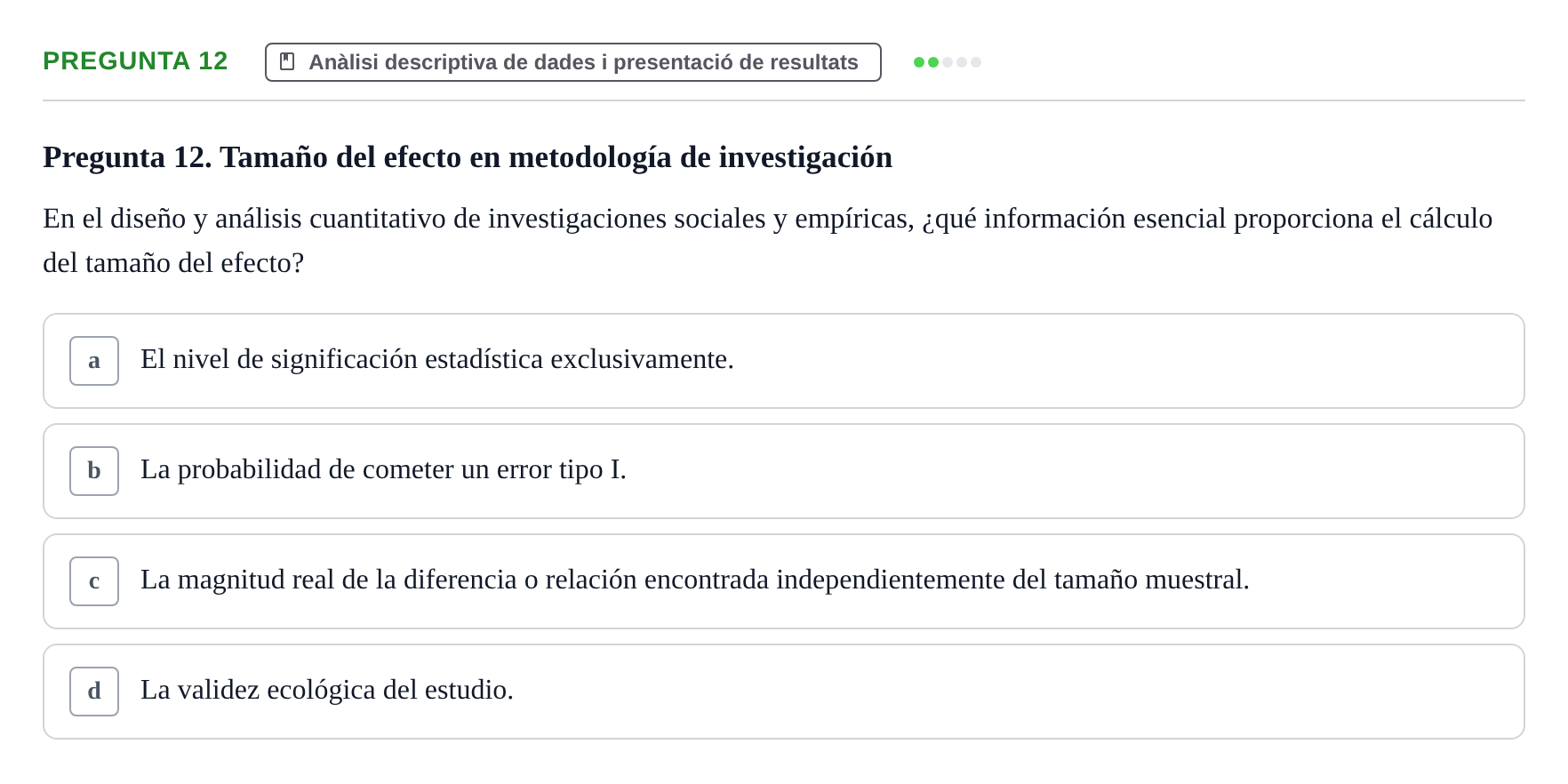 Enunciado: Pregunta 12