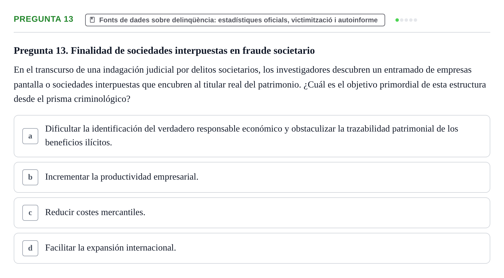 Enunciado: Pregunta 13