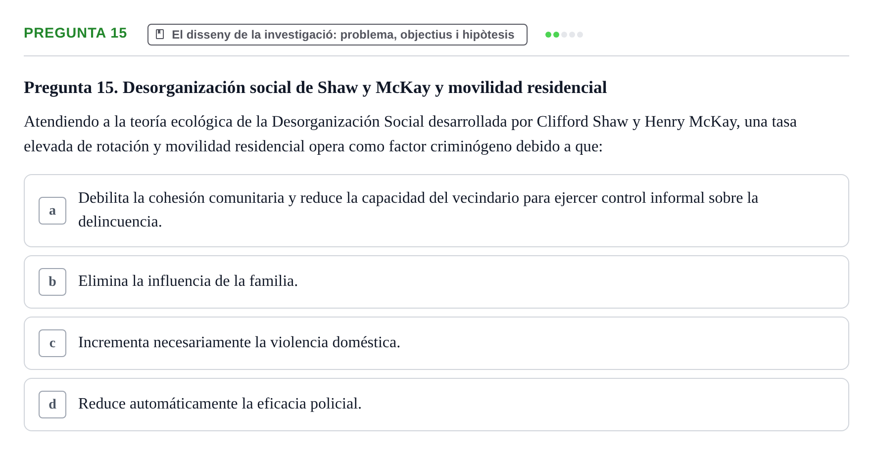 Enunciado: Pregunta 15