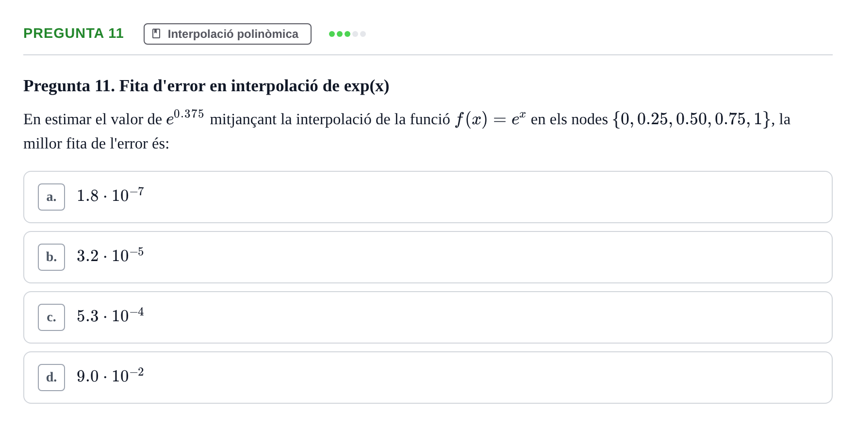 Enunciado: Pregunta 11 · Matemáticas II UB 2021