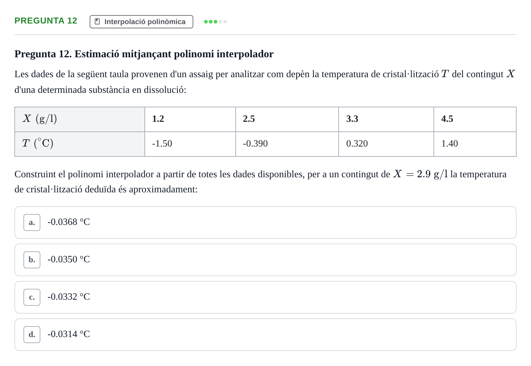 Enunciado: Pregunta 12 · Matemáticas II UB 2021