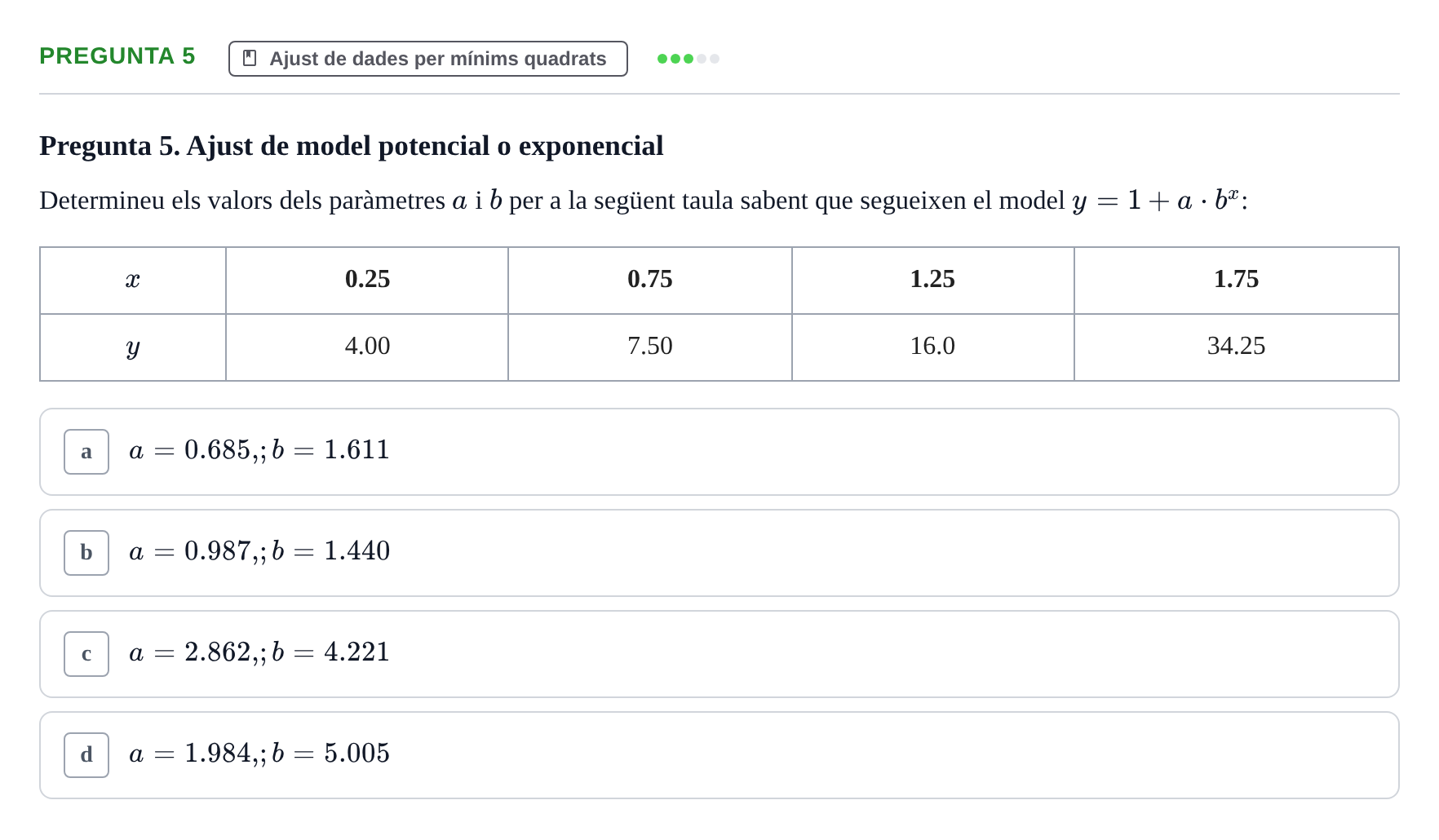 Enunciado: Pregunta 5 · Matemáticas II UB 2021
