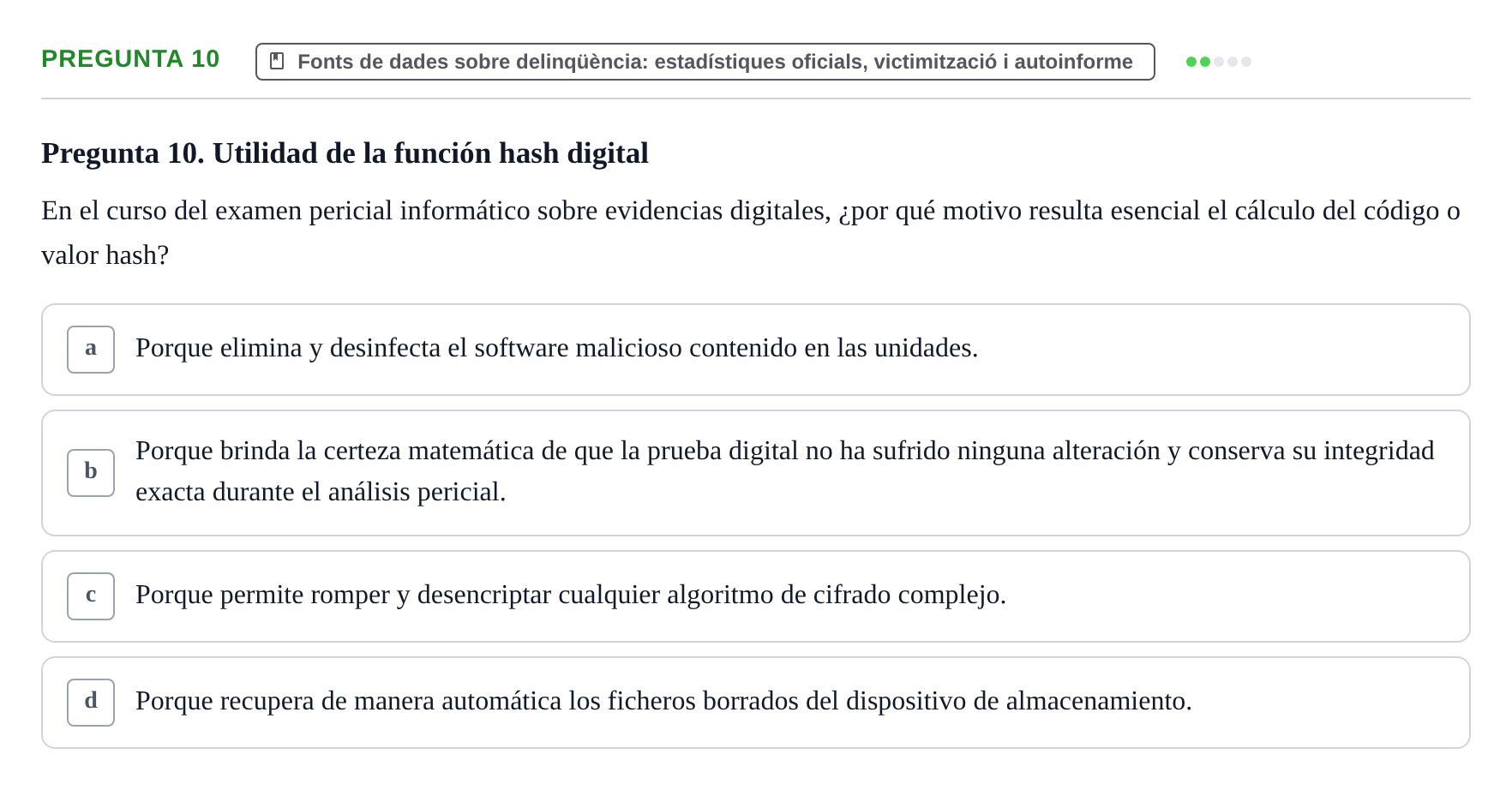 Enunciado: Pregunta 10