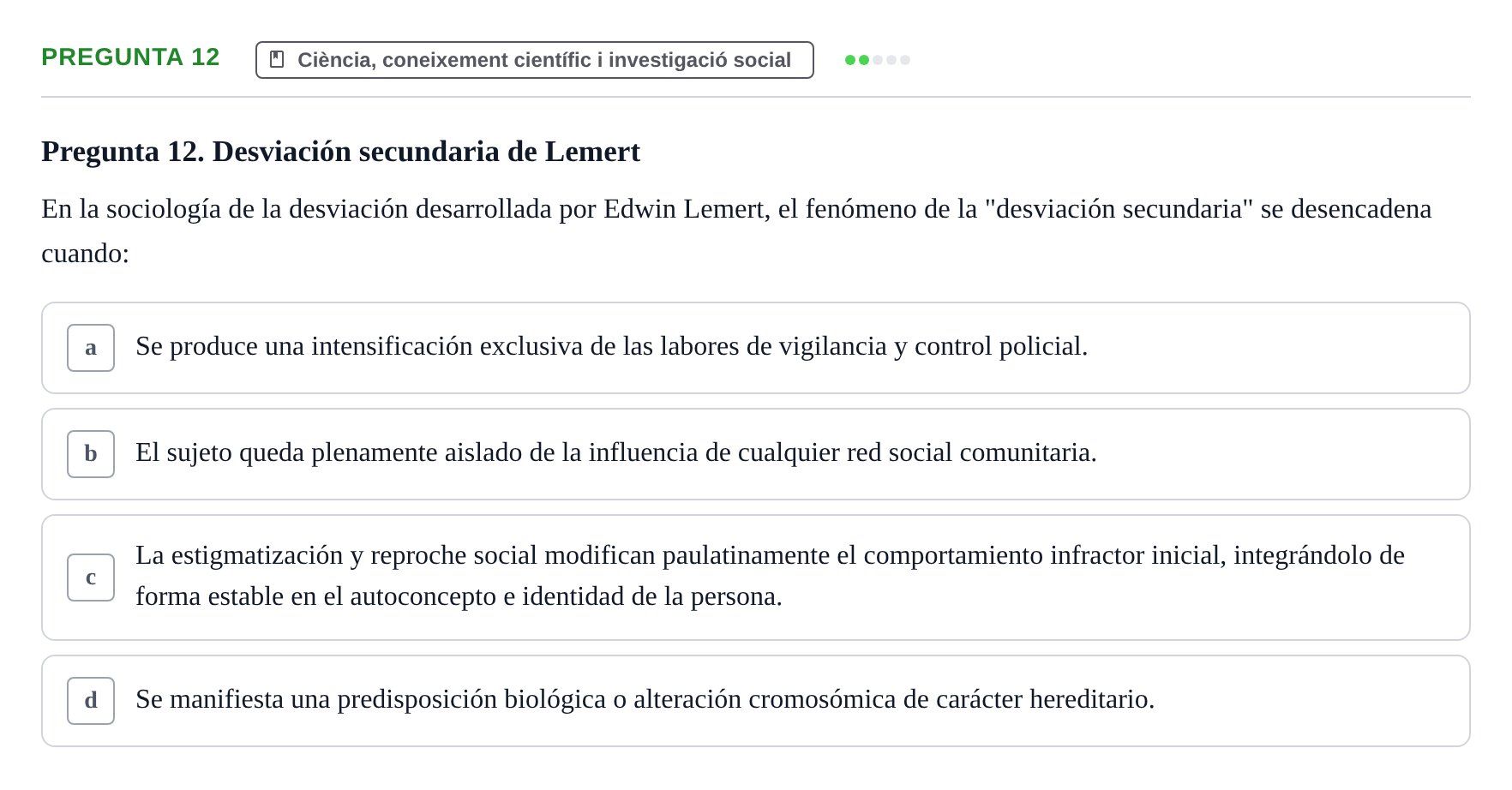 Enunciado: Pregunta 12