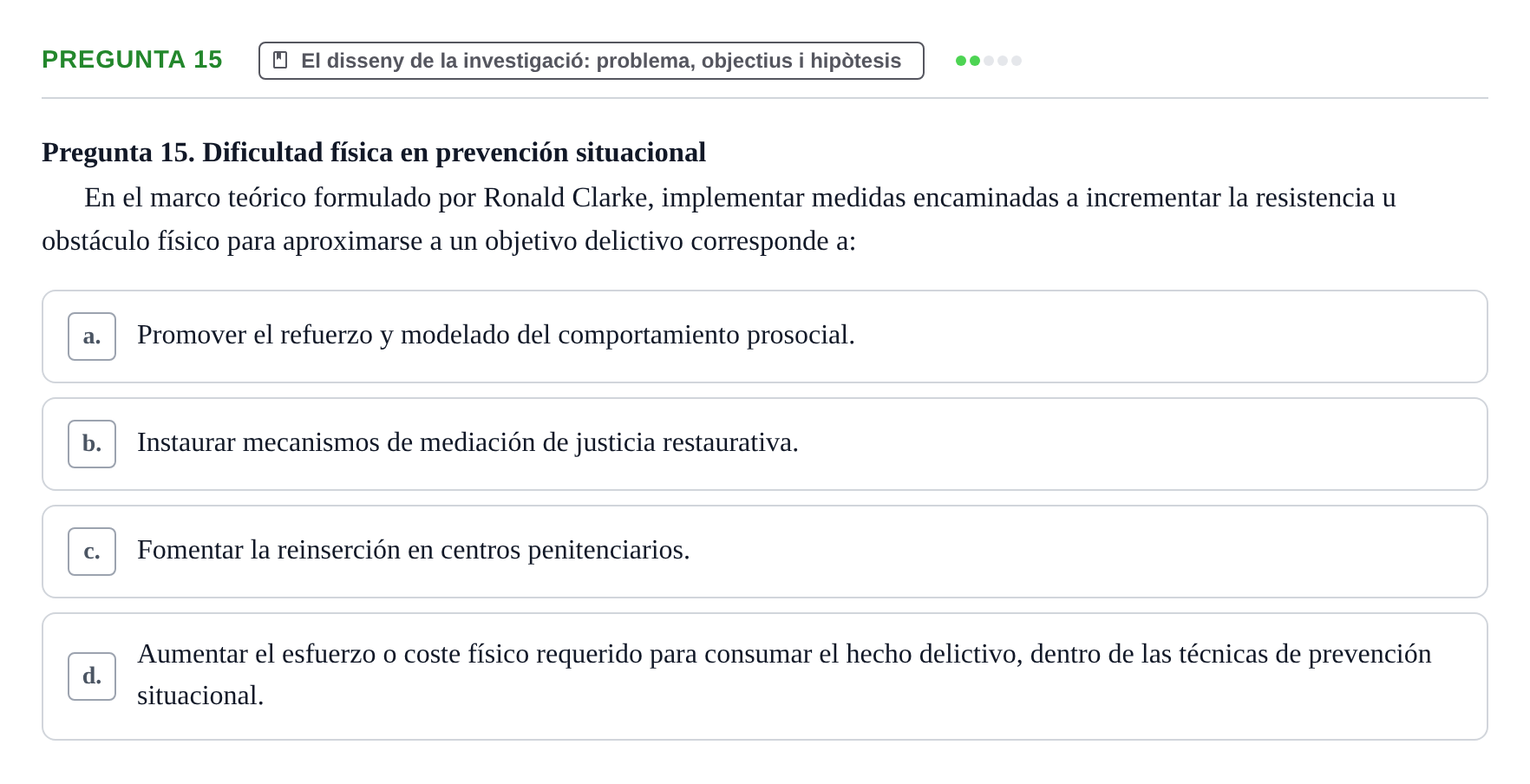 Enunciado: Pregunta 15