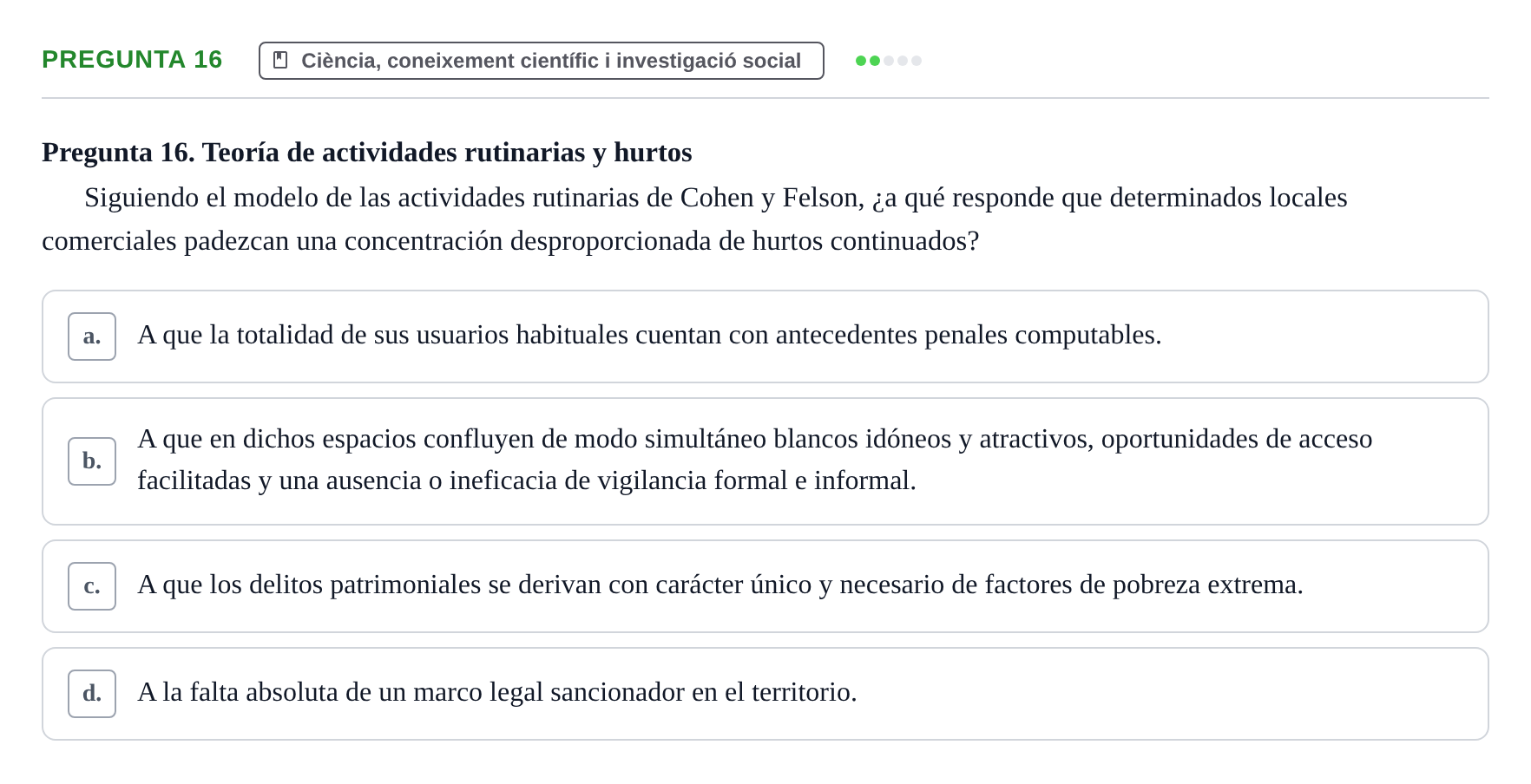 Enunciado: Pregunta 16