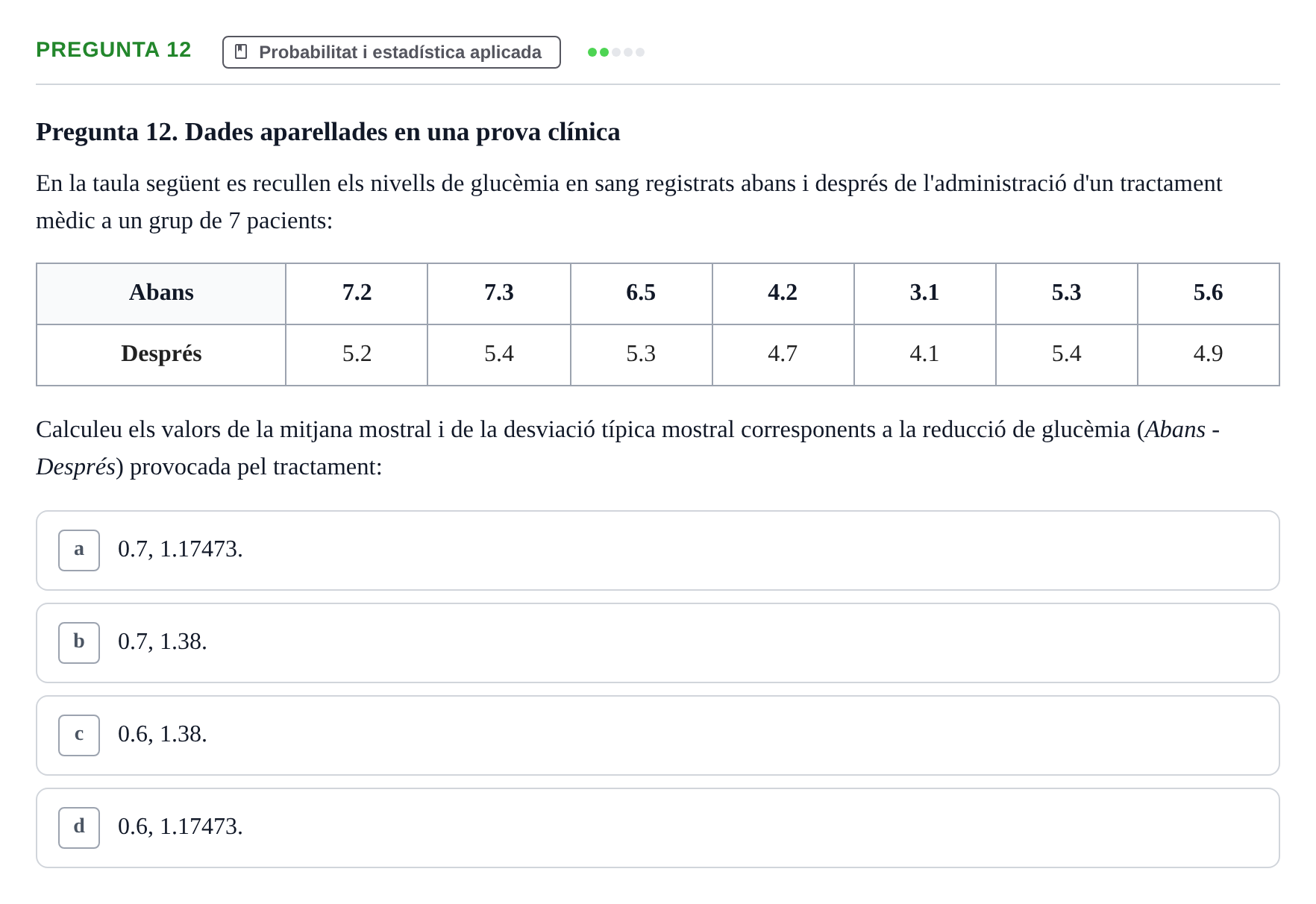 Enunciado: Pregunta 12 · Matemáticas II UB 2021