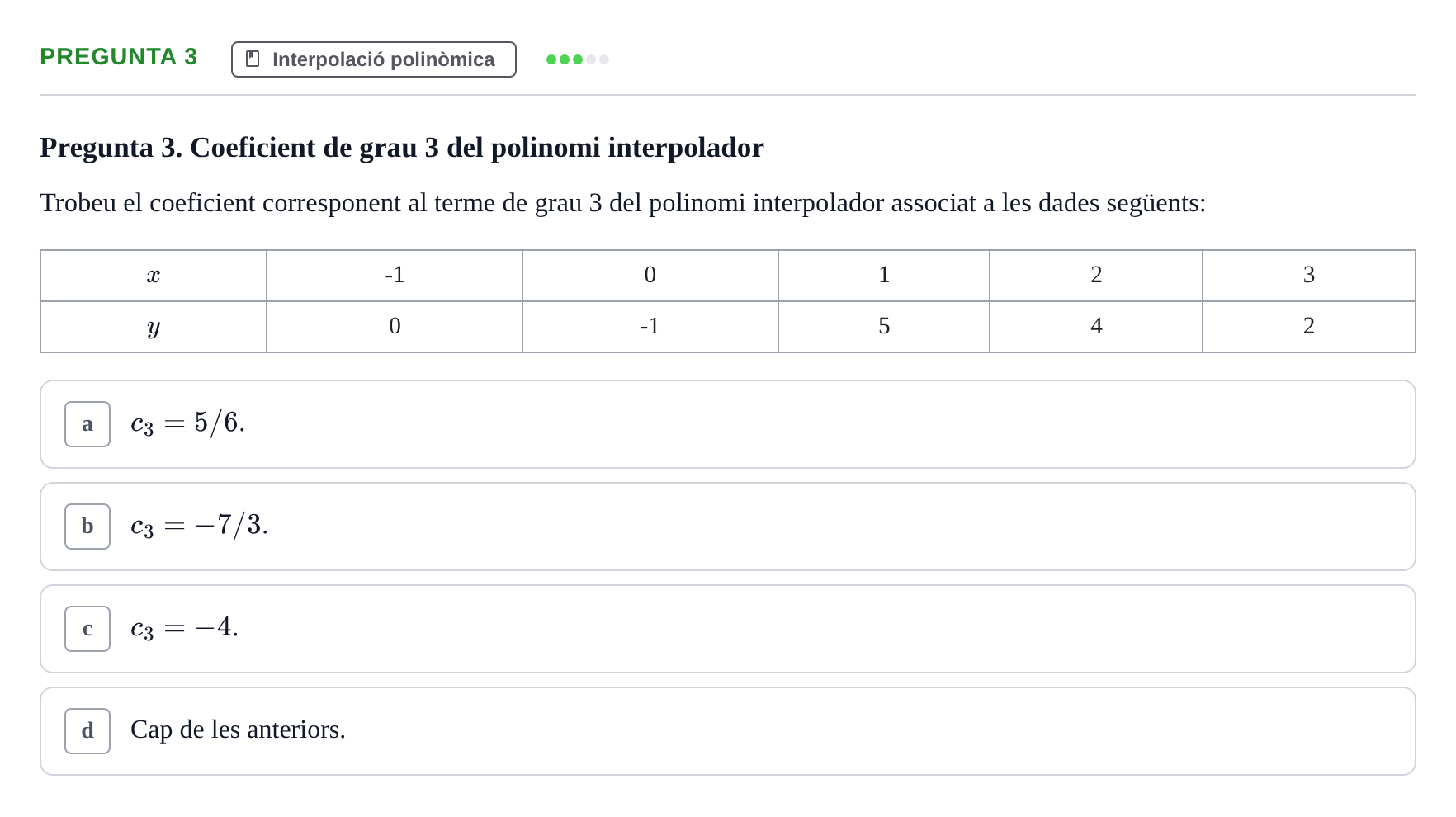 Enunciado: Pregunta 3 · Matemáticas II UB 2021