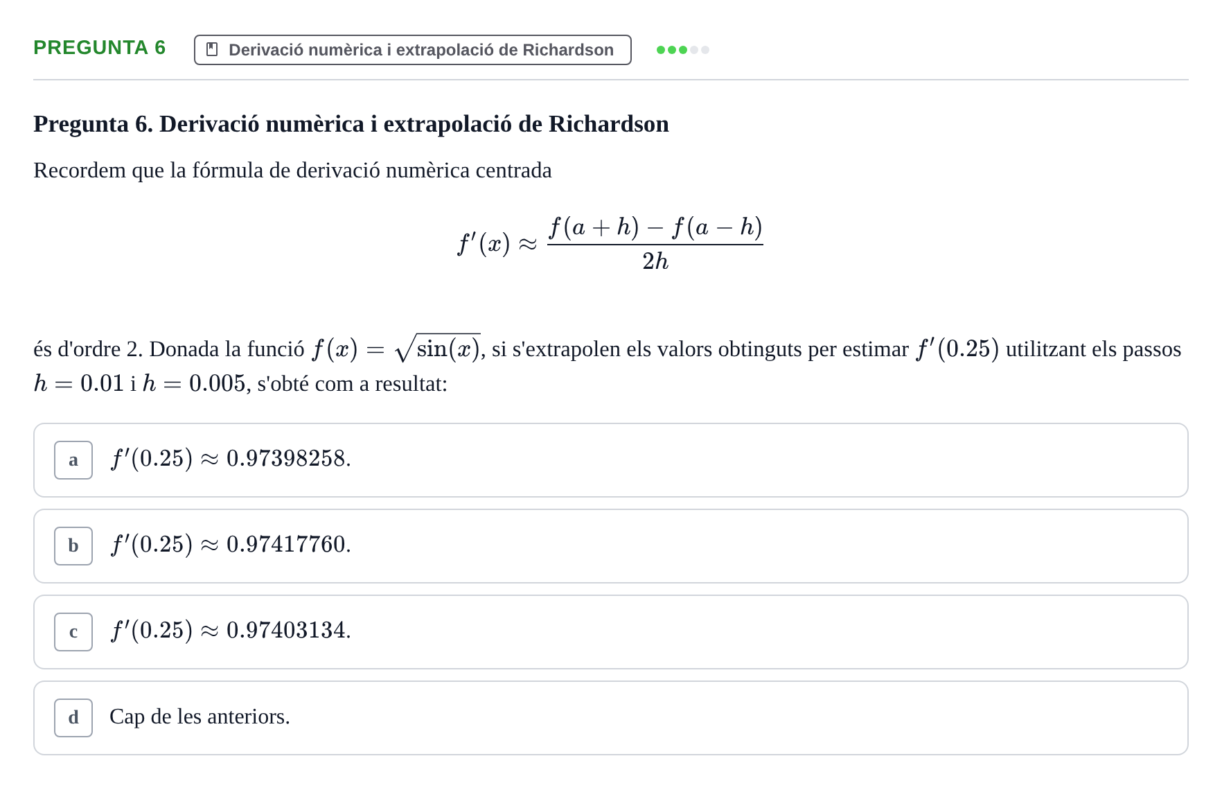 Enunciado: Pregunta 6 · Matemáticas II UB 2021