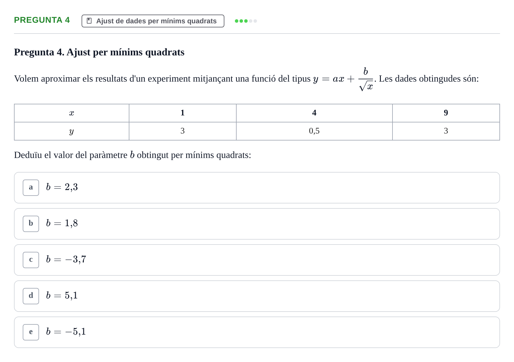 Enunciado: Pregunta 4 · Matemáticas II UB 2023
