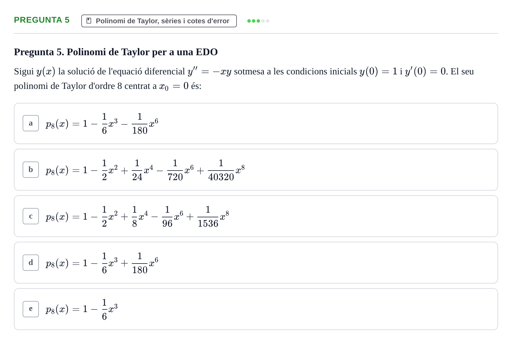 Enunciado: Pregunta 5 · Matemáticas II UB 2023