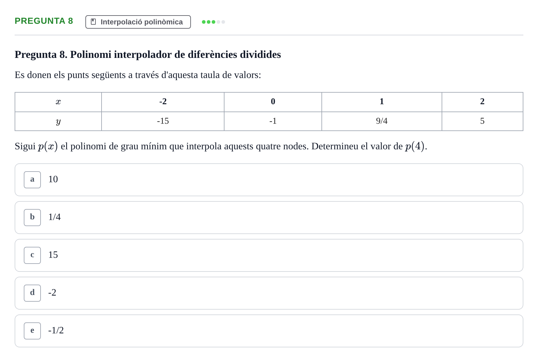 Enunciado: Pregunta 8 · Matemáticas II UB 2023