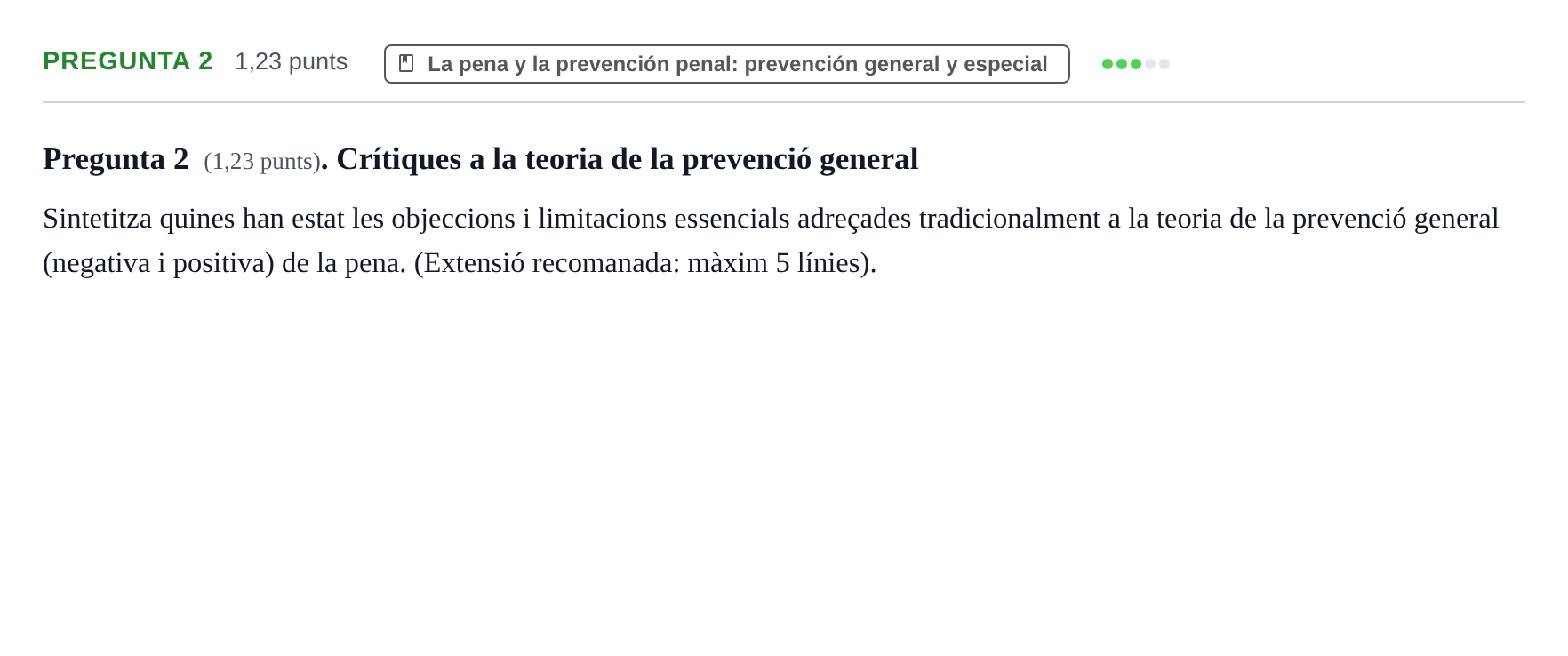 Enunciado: Pregunta 2 · Fundamentos de Criminología UOC 2023