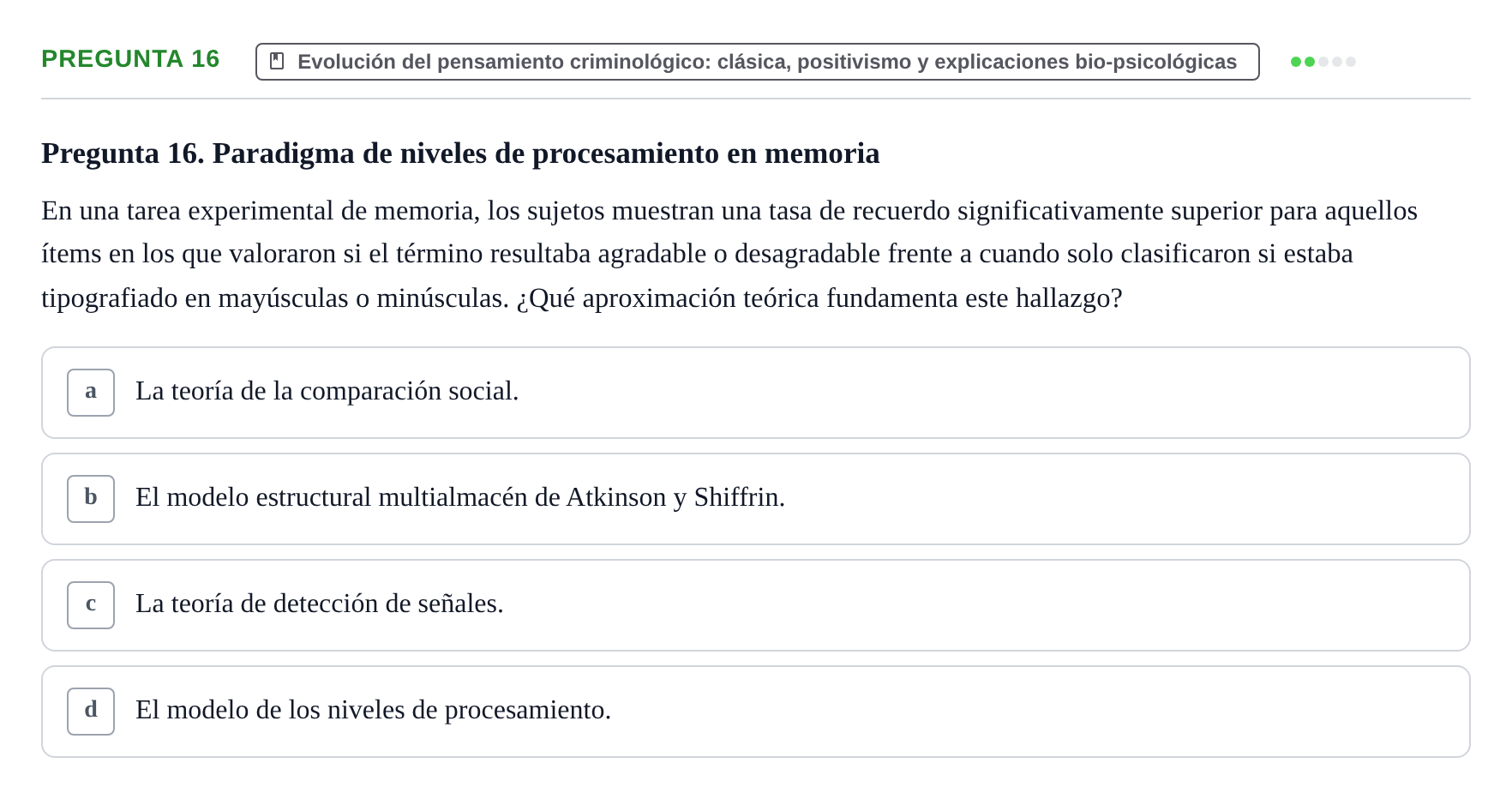 Enunciado: Pregunta 16