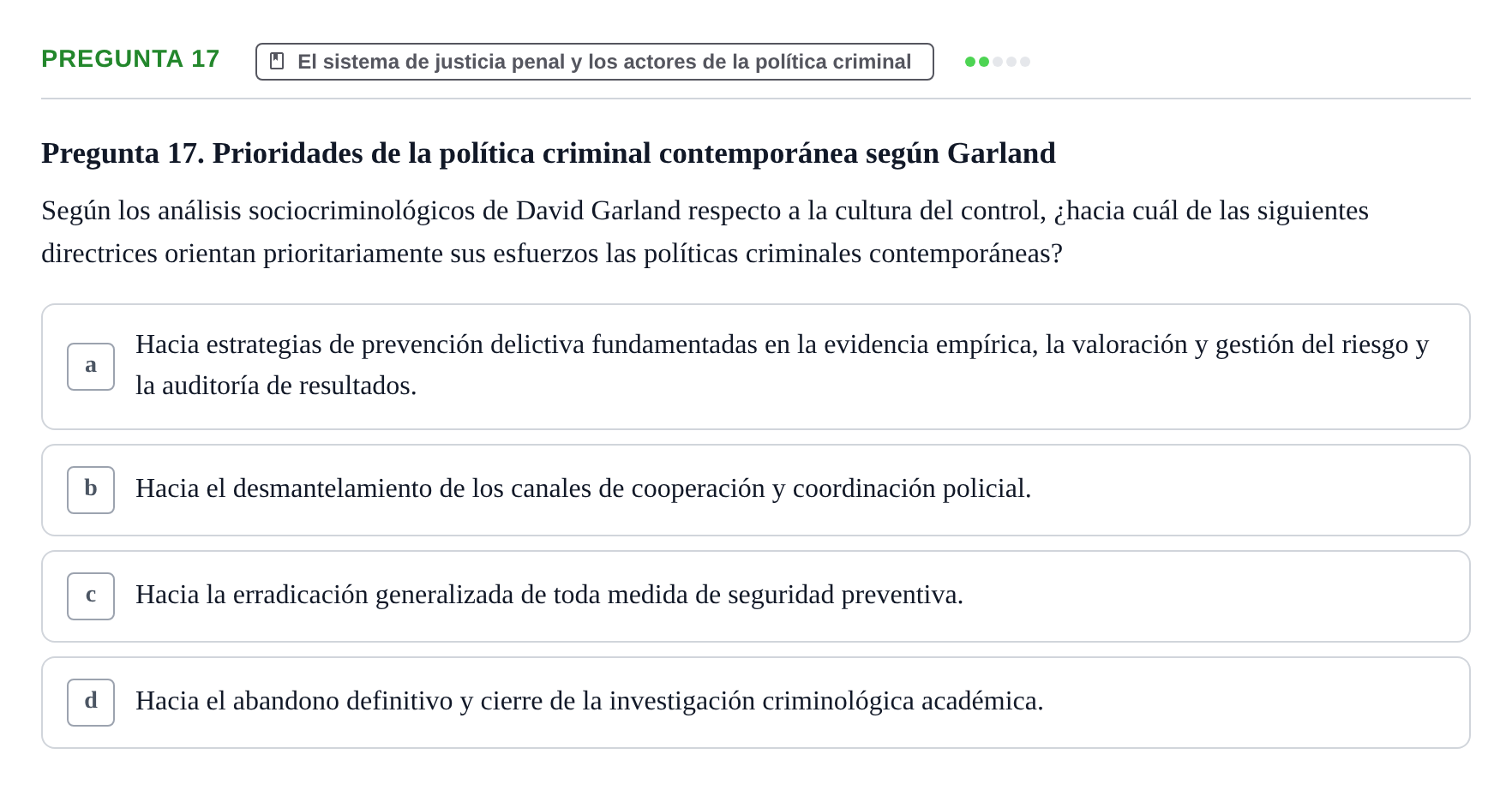 Enunciado: Pregunta 17