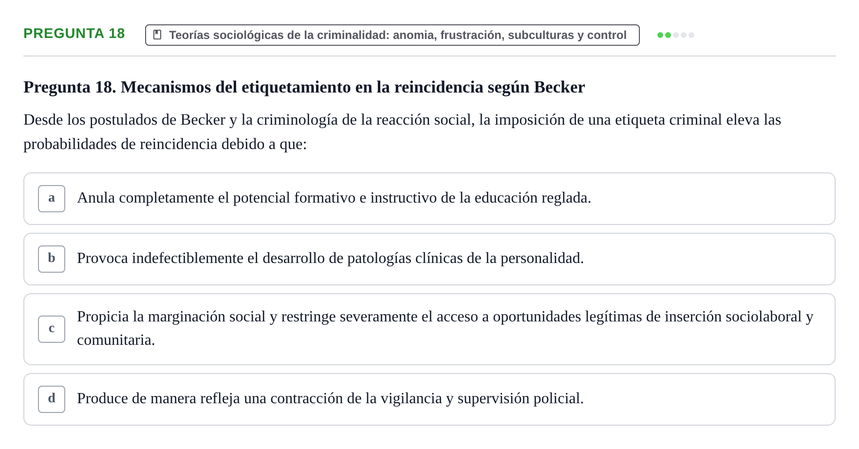 Enunciado: Pregunta 18
