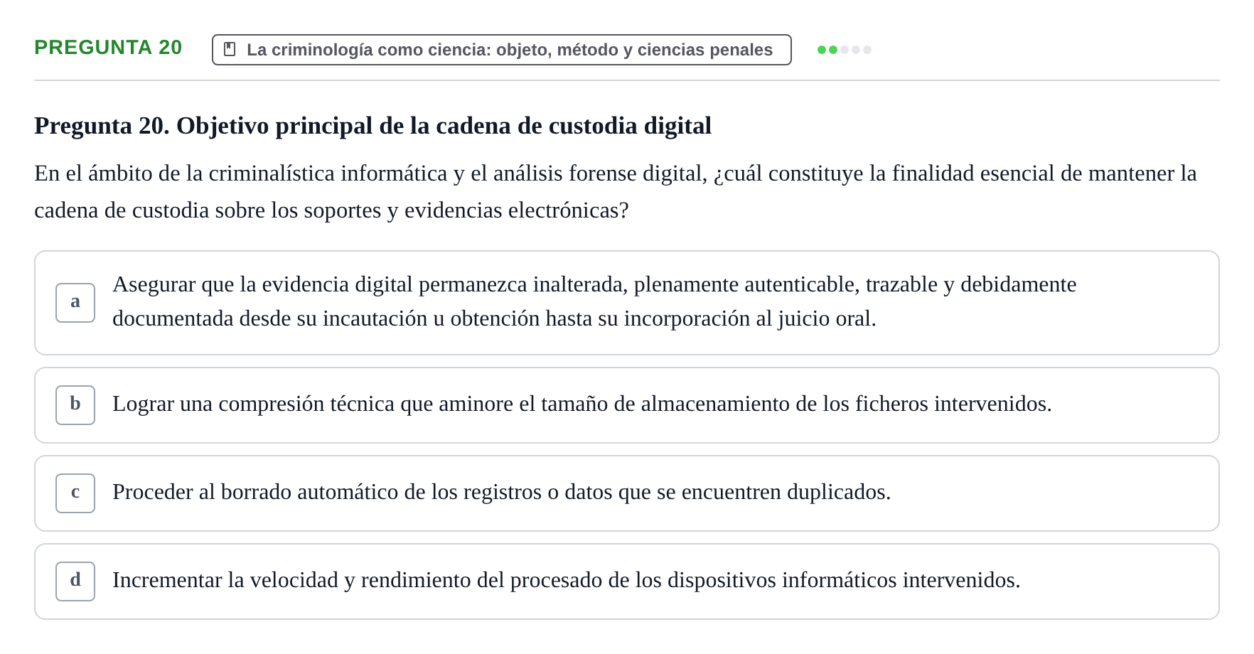 Enunciado: Pregunta 20