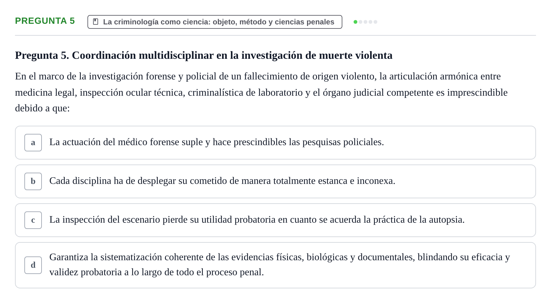 Enunciado: Pregunta 5