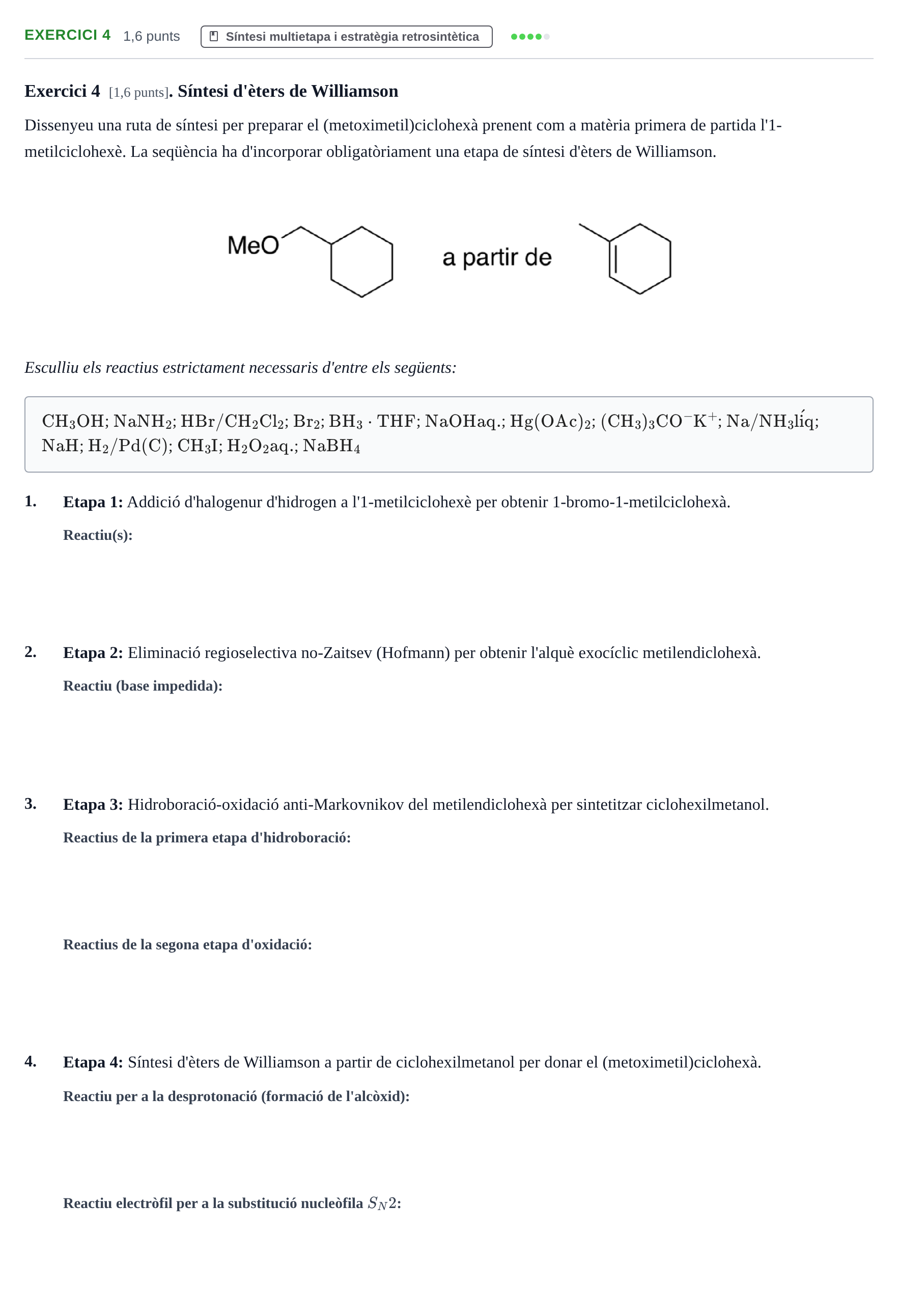 Enunciado: Exercici 4 · Química Orgánica II UB 2022