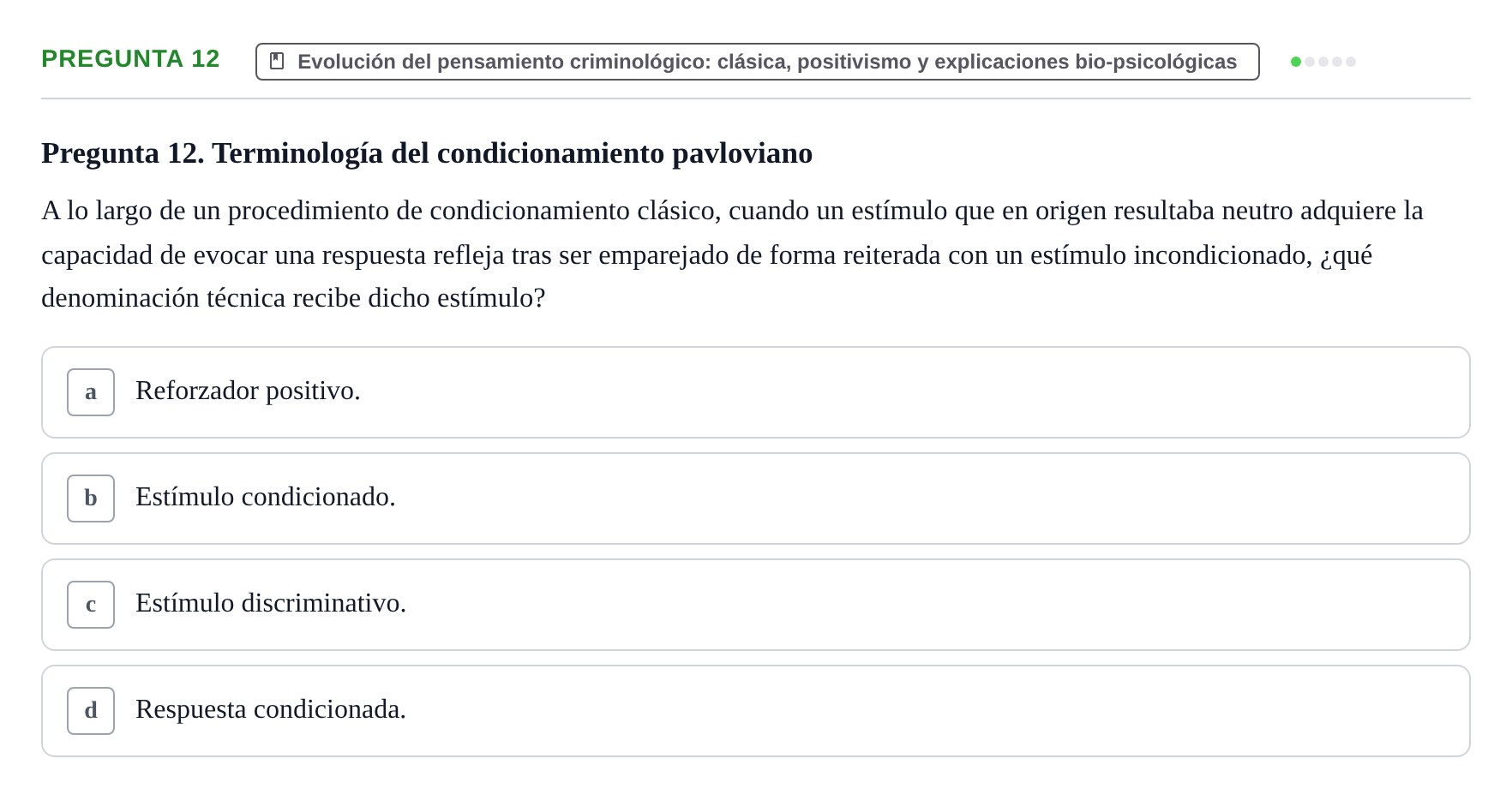 Enunciado: Pregunta 12