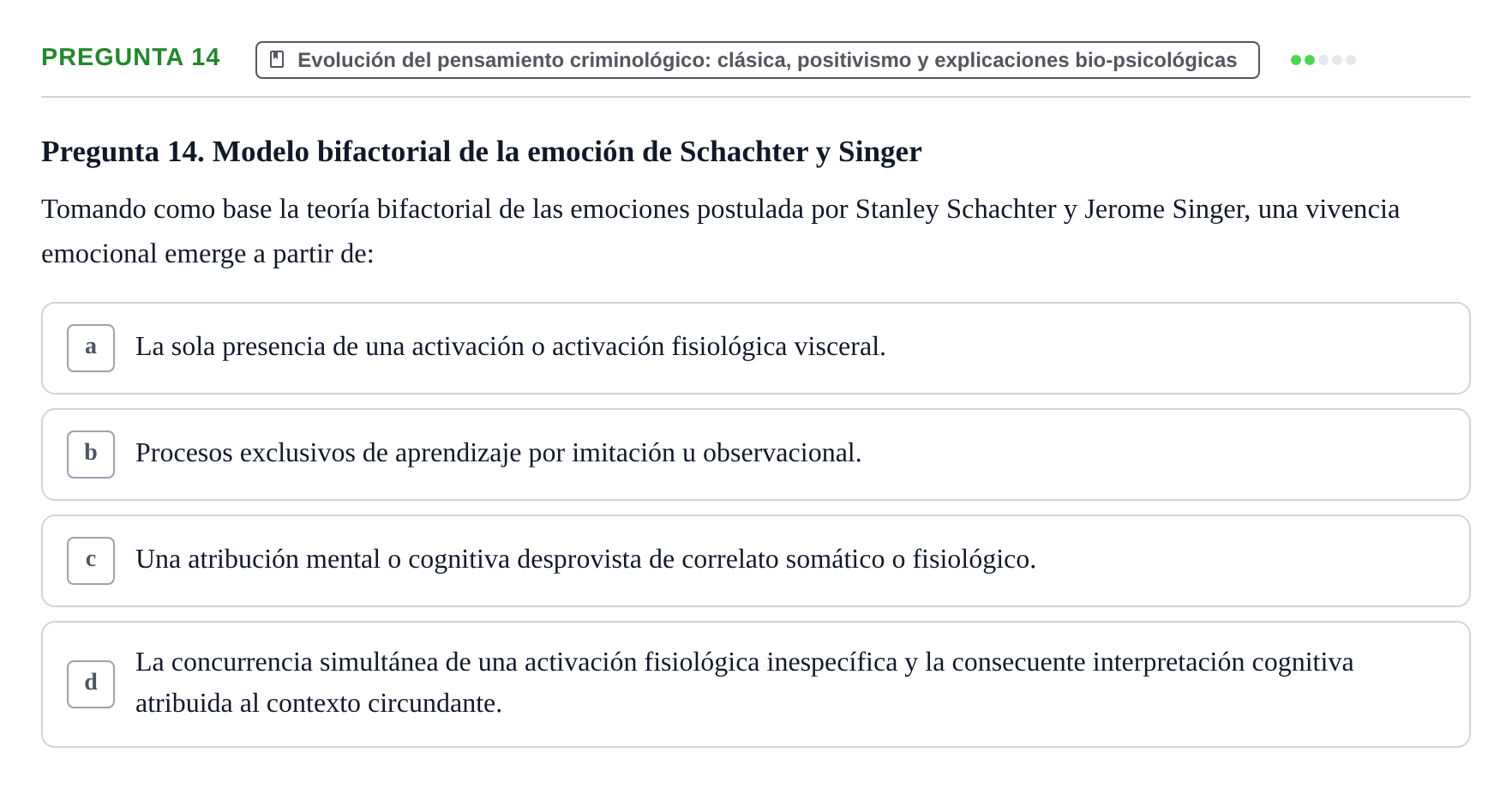 Enunciado: Pregunta 14