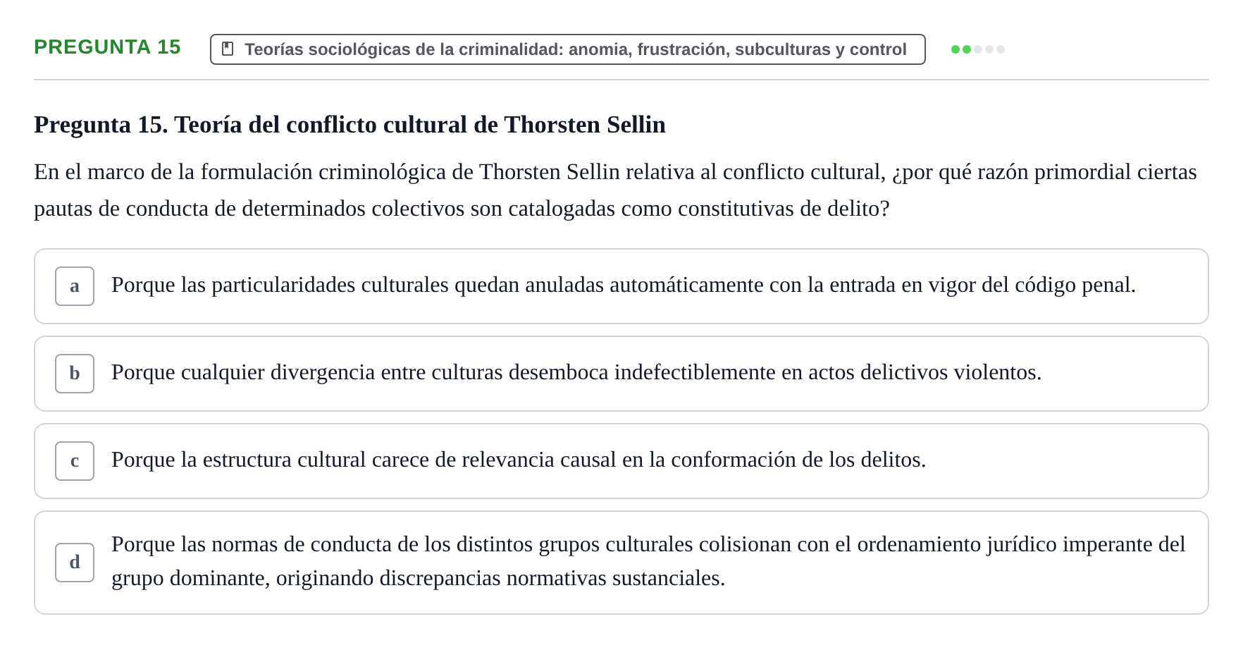 Enunciado: Pregunta 15