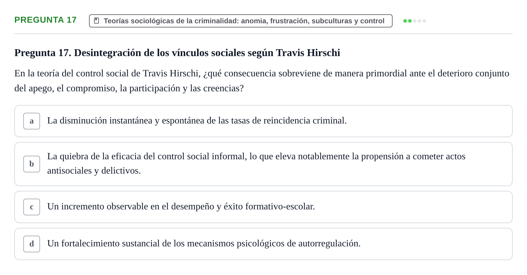 Enunciado: Pregunta 17