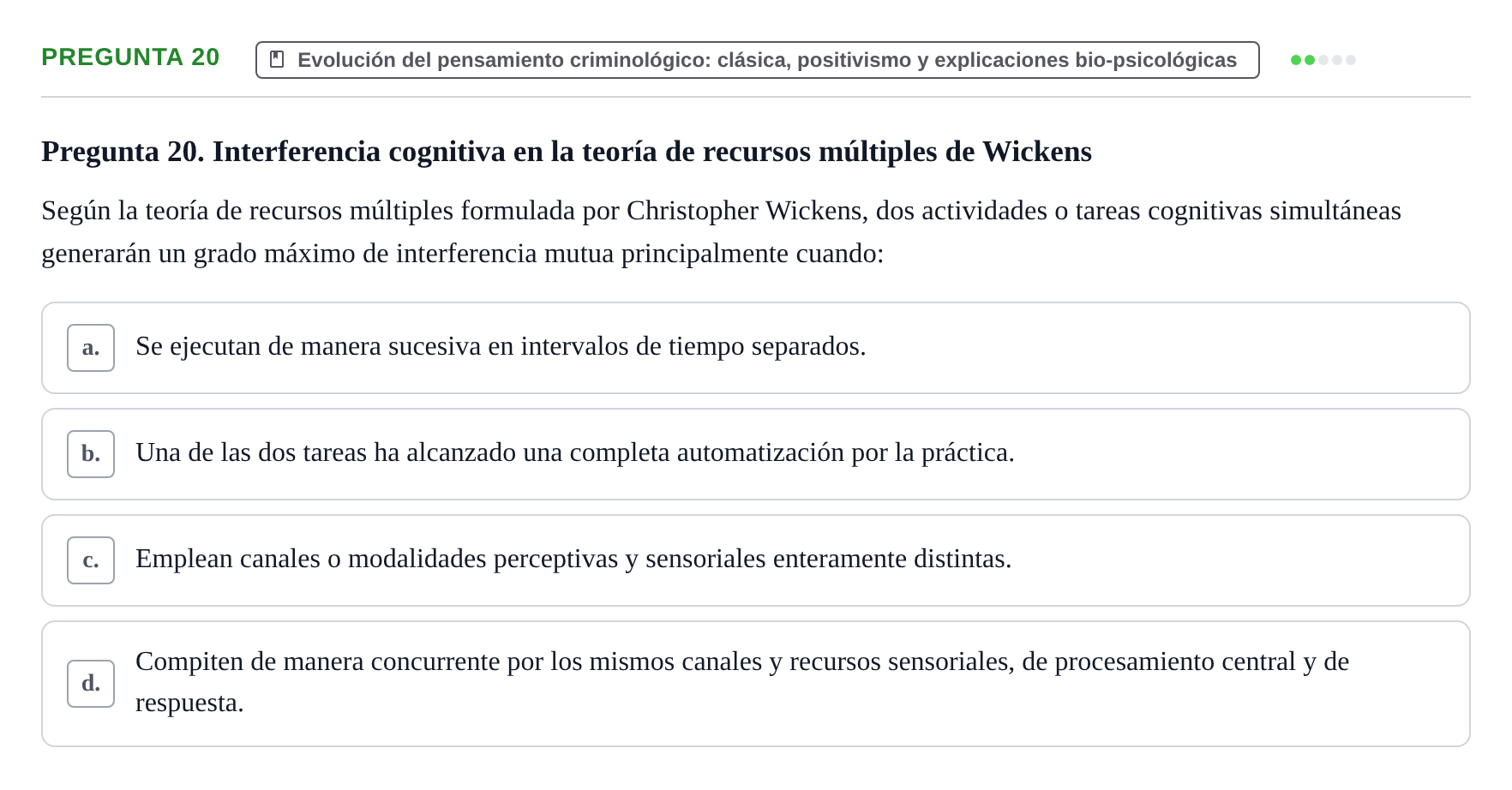Enunciado: Pregunta 20