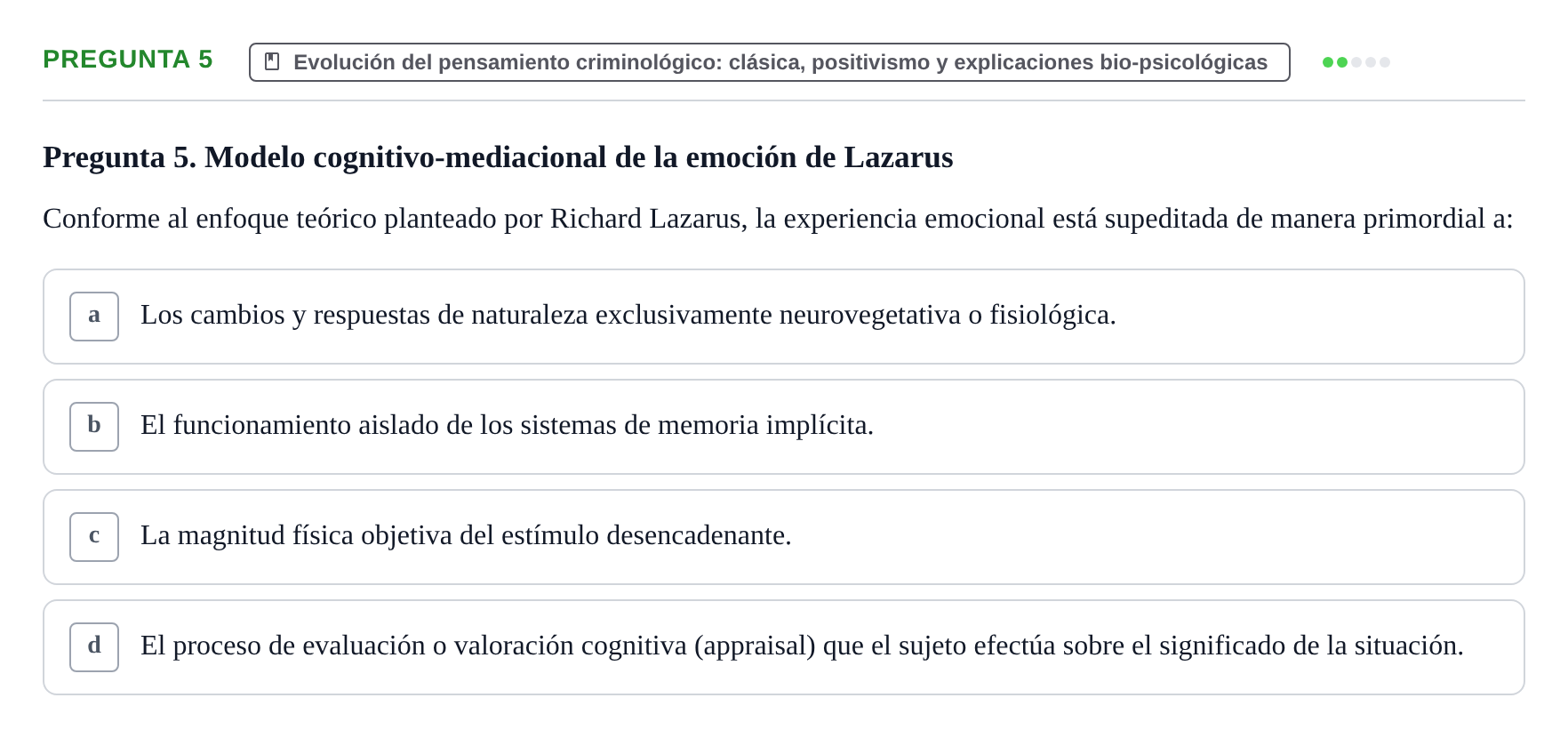 Enunciado: Pregunta 5