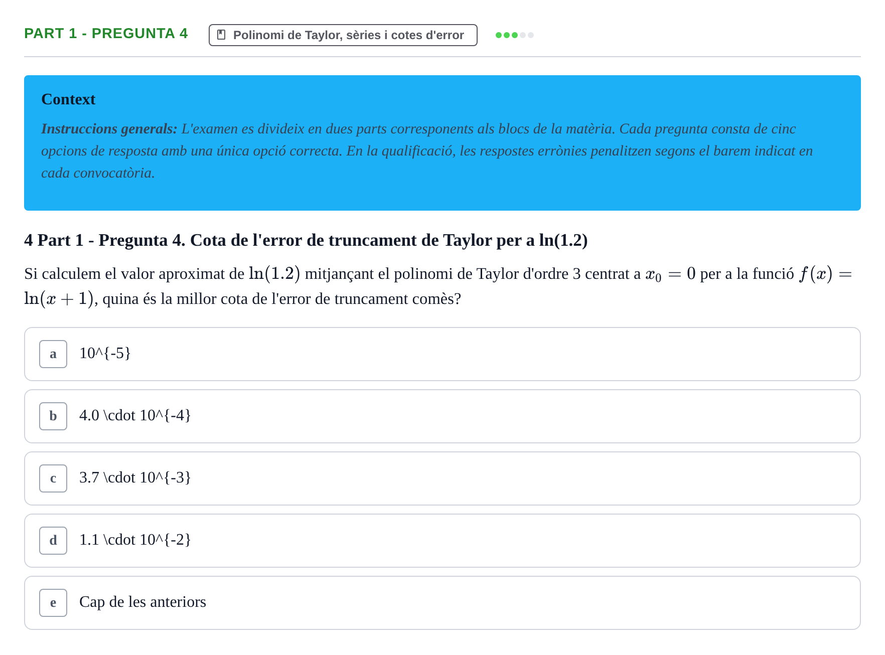 Enunciado: Part 1 - Pregunta 4 · Matemáticas II UB Juny 2024