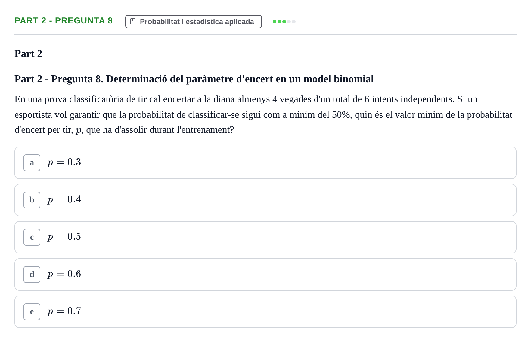 Enunciado: Part 2 - Pregunta 8 · Matemáticas II UB Juny 2024