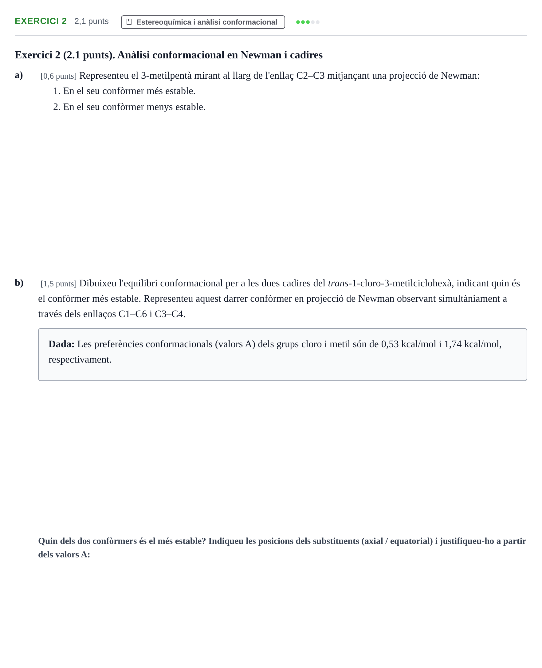 Enunciado: Exercici 2 · Química Orgánica II UB 2022