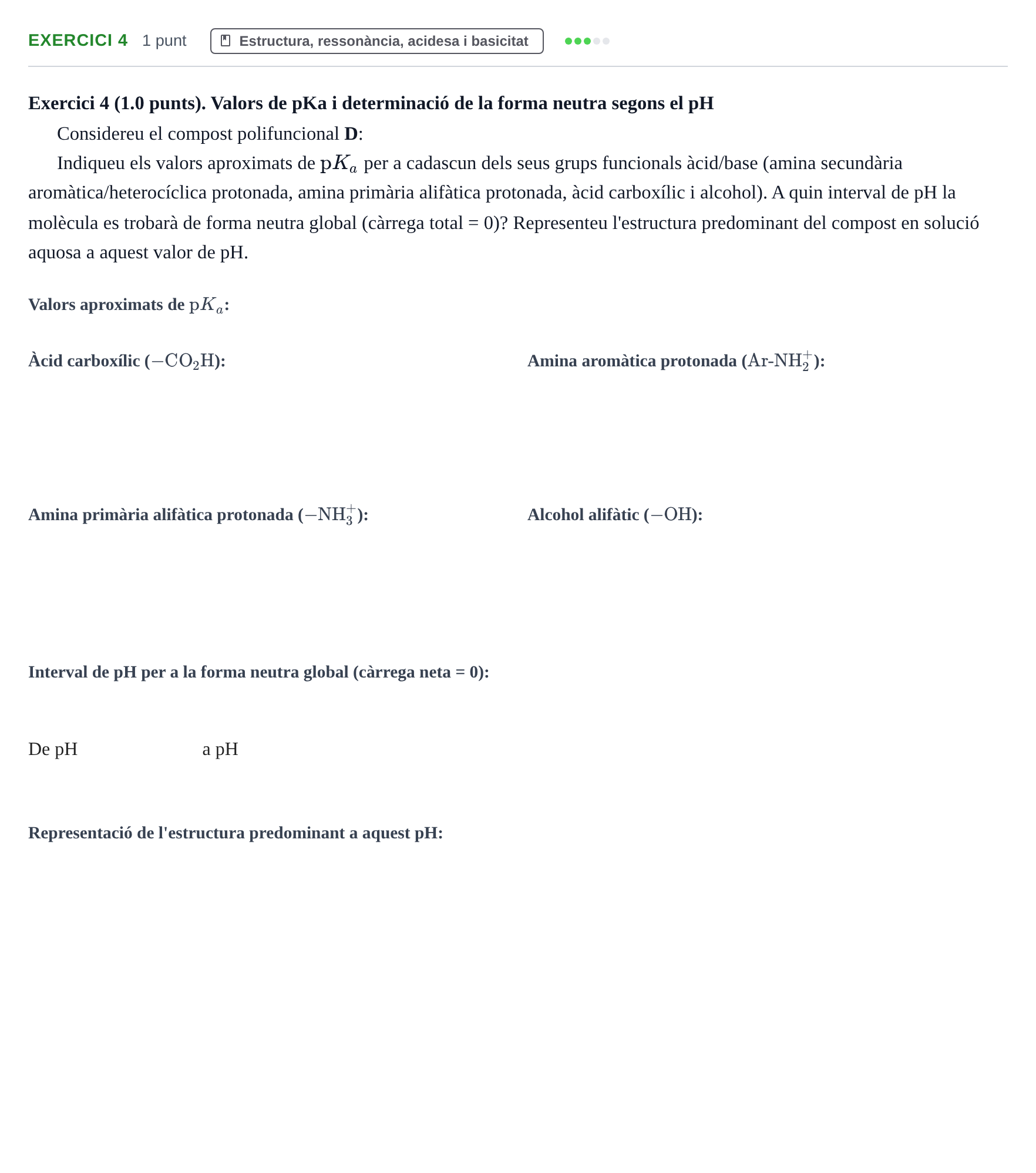 Enunciado: Exercici 4 · Química Orgánica II UB 2022