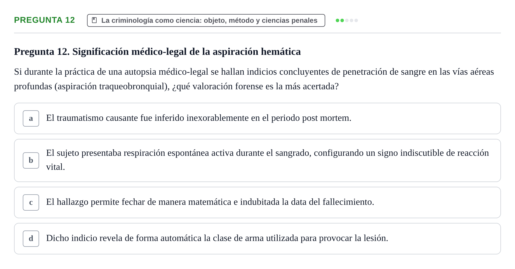 Enunciado: Pregunta 12