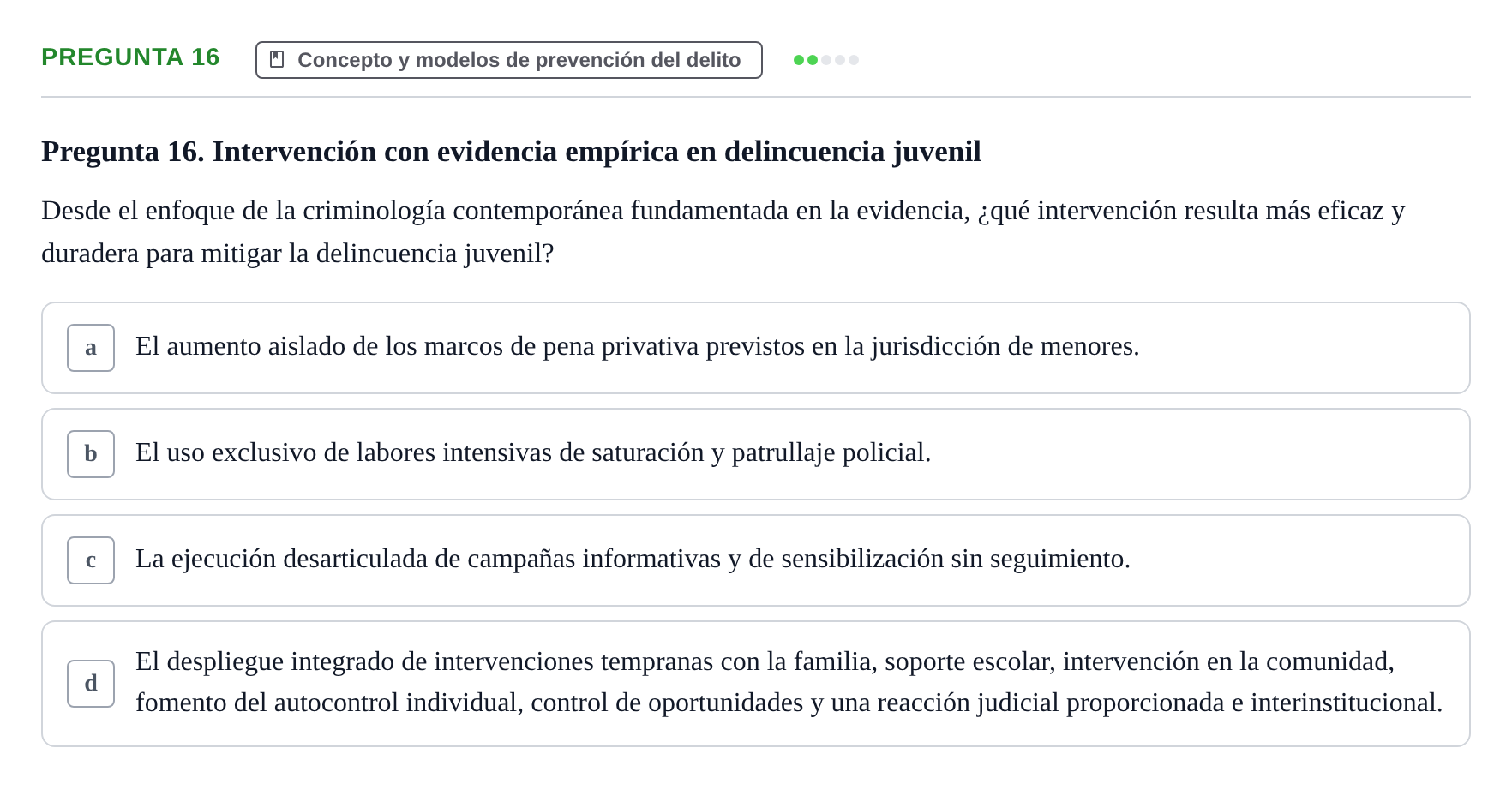 Enunciado: Pregunta 16