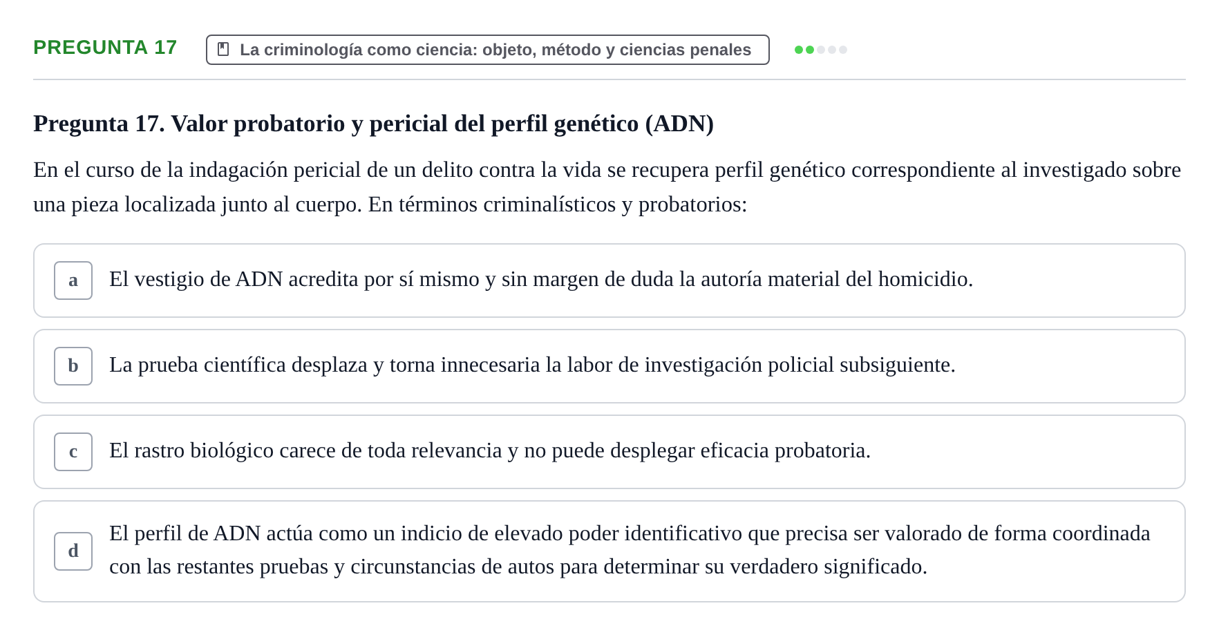 Enunciado: Pregunta 17
