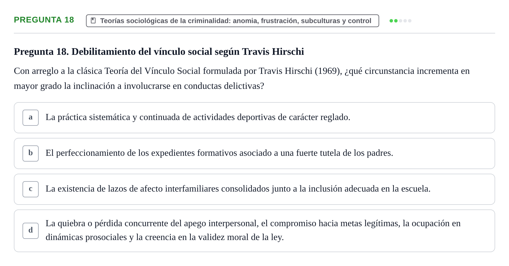 Enunciado: Pregunta 18